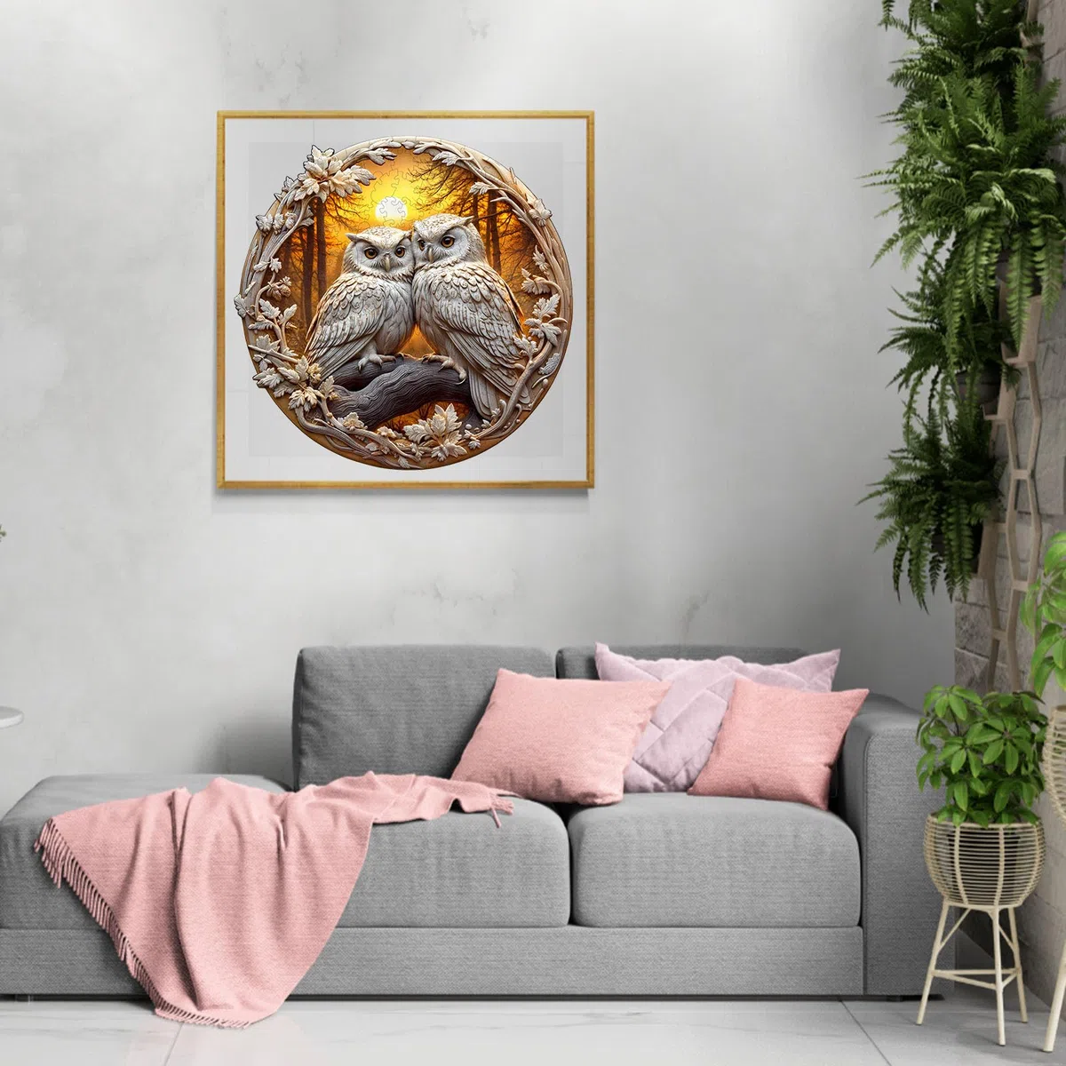 Puzzle in legno per adulti, 300 pezzi, con gufo 3D, puzzle in legno, 34 x 33,5 cm, puzzle in legno irregolare, unici a forma di animale, per adulti, bel regalo per la famiglia e gli amici