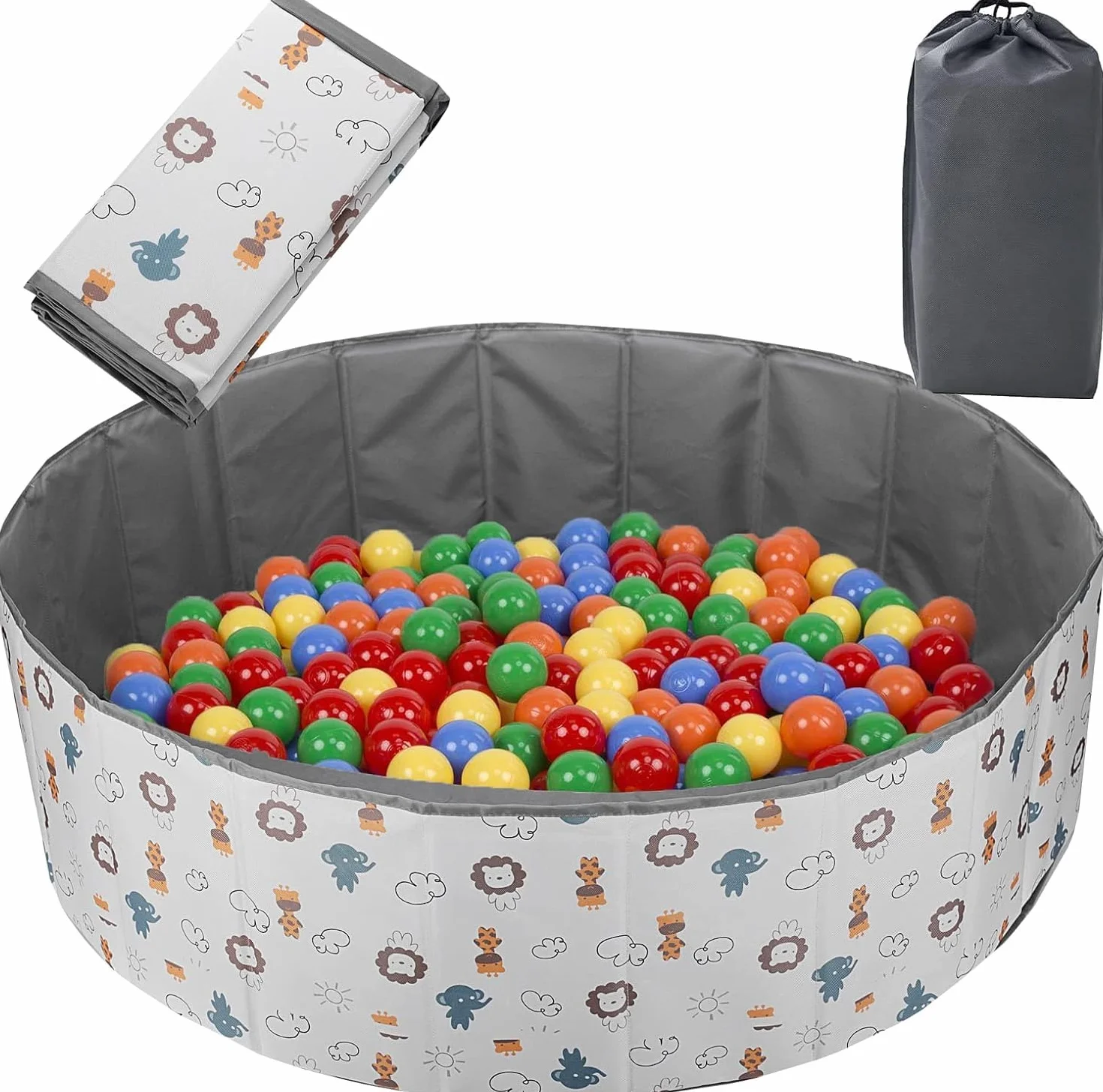 Piscina con palline pieghevole, parco giochi per bambini, camera per bambini (piscina a palline, 120 cm)