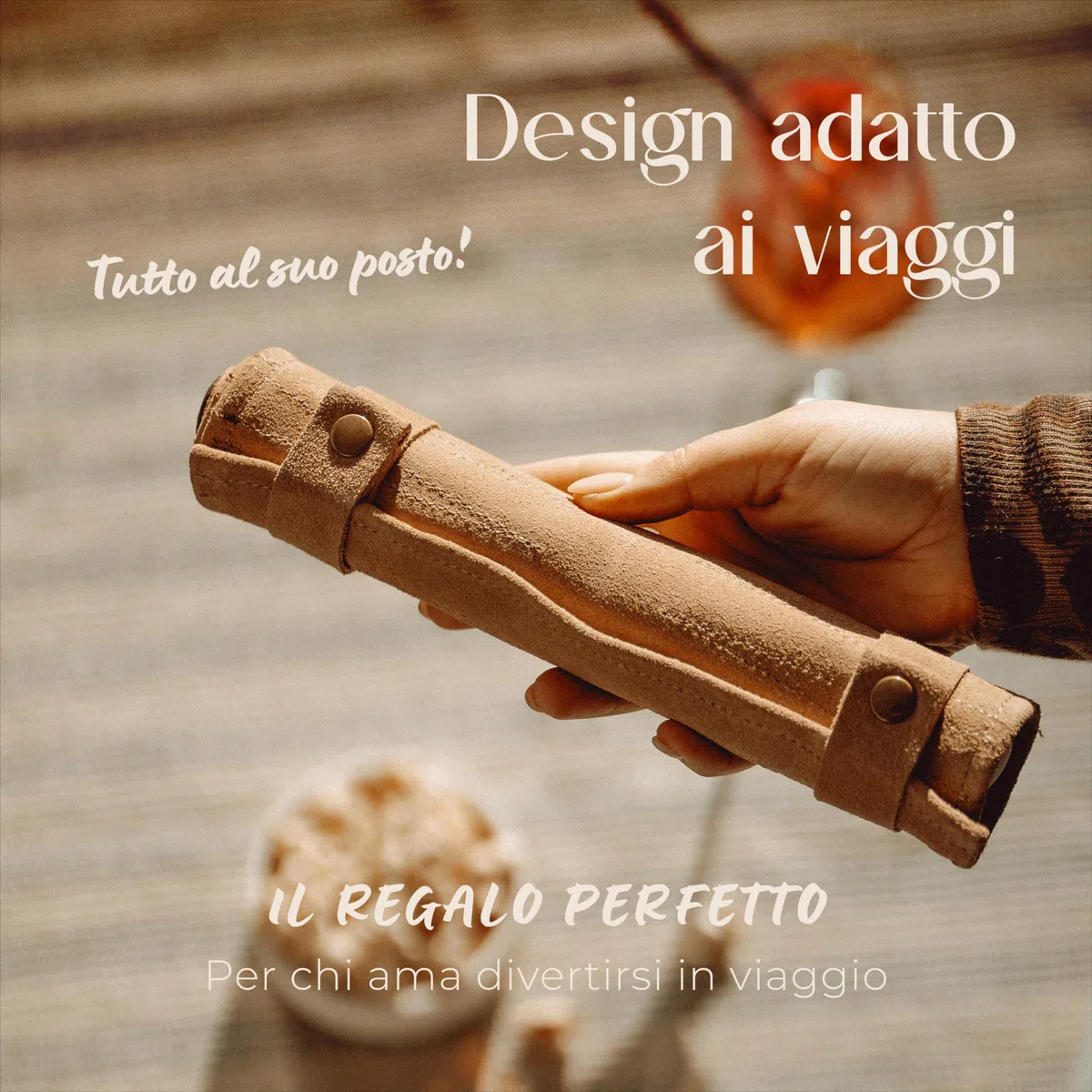 Amari ® Backgammon da viaggio in 100% pelle – Backgammon pieghevole per viaggi e viaggiare – Back Gammon di alta qualità valigia gioco da viaggio in pelle