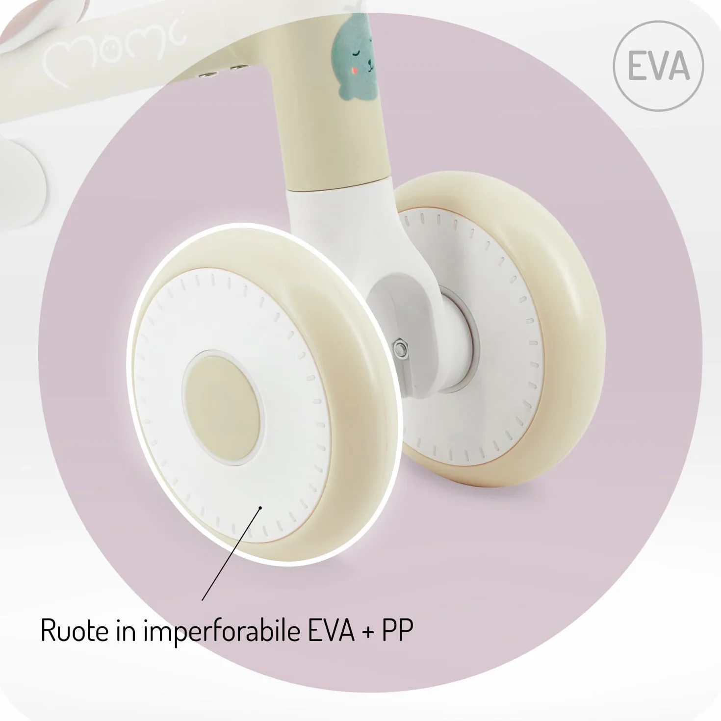 Momi Bicicletta senza pedali DEX per bambine e bambini da 1 a 3 anni, telaio pieghevole, sella regolabile in altezza, ruote in plastica antiforatura, solo 2 kg di peso