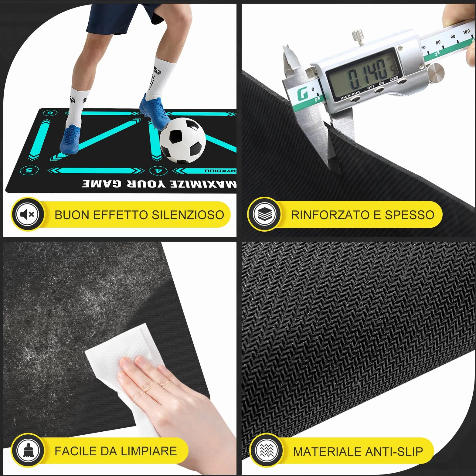 Tappeto Calcio Allenamento con Video Inclusi Tappetino Agilità Accessorio Regalo Bambini