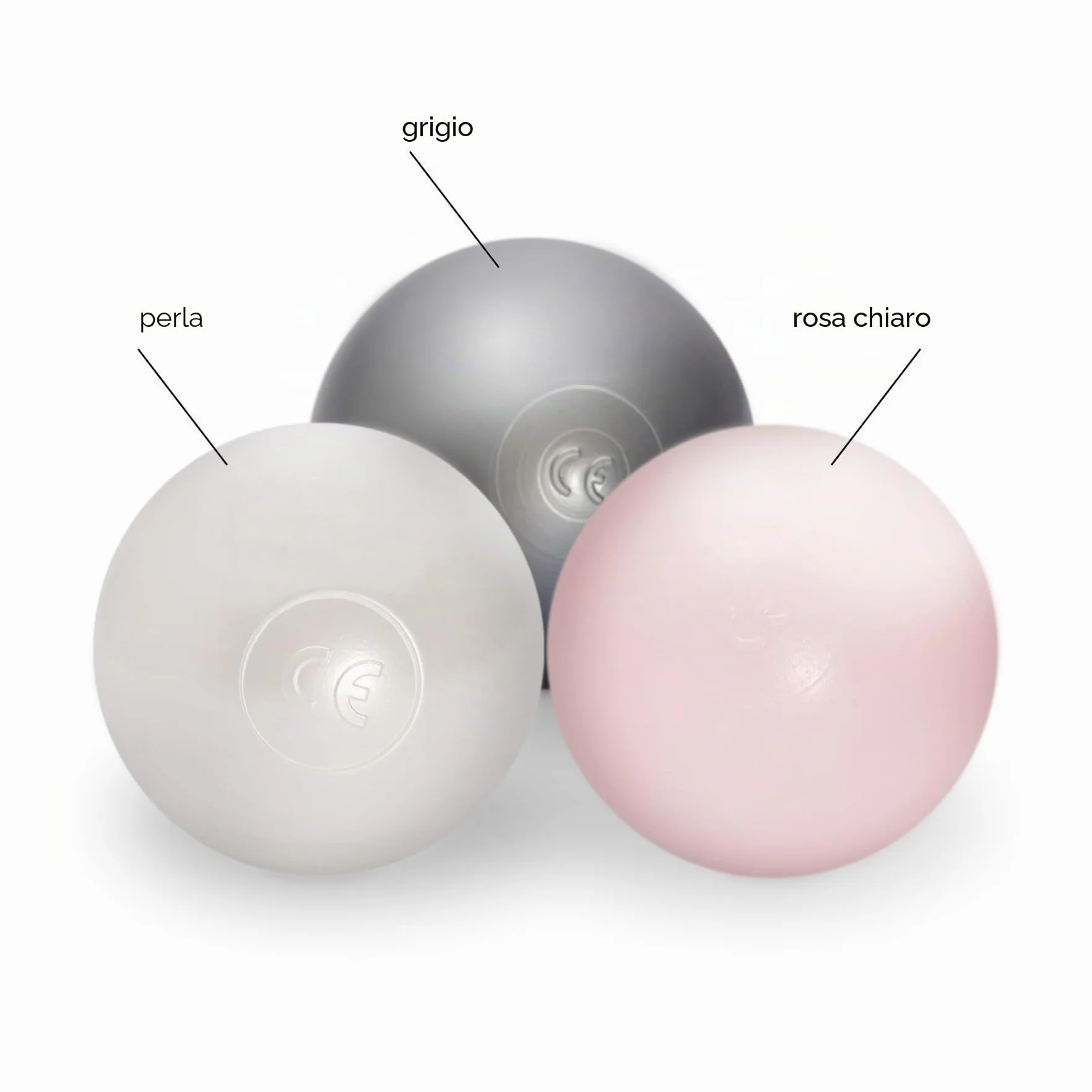 MISIOO Smart Piscina di Palline 90 x 30 cm Rotondo per Bambini (Rosa: Argento-Perla-Rosa chiaro/150 Palle)