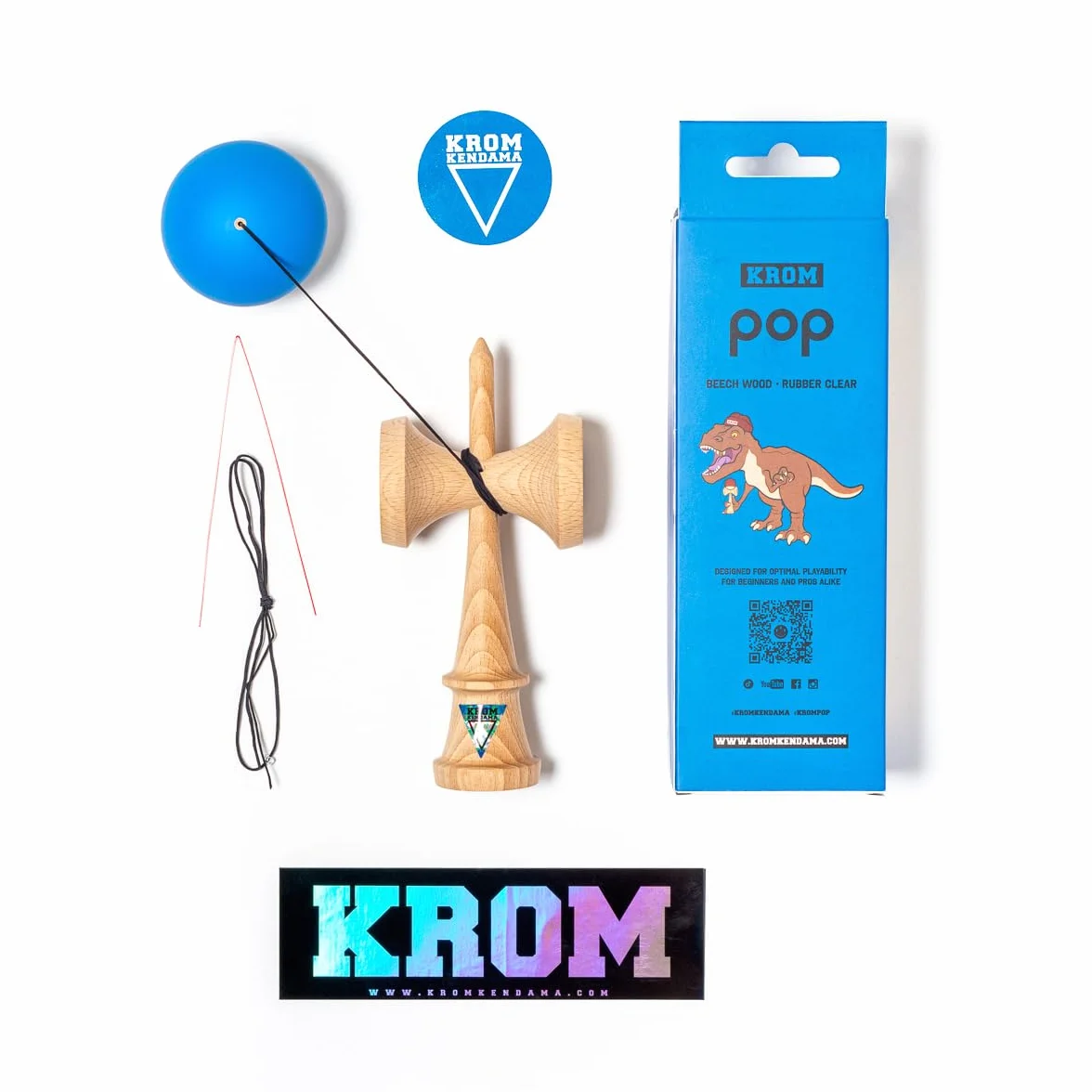 KROM Kendama Gioco - POP Blu Scuro - Equilibrio impeccabile - Abilità cognitive migliorate - Equilibrio, riflessi e creatività migliorati - Modello Kendama Pro fatto per principianti e professionisti.