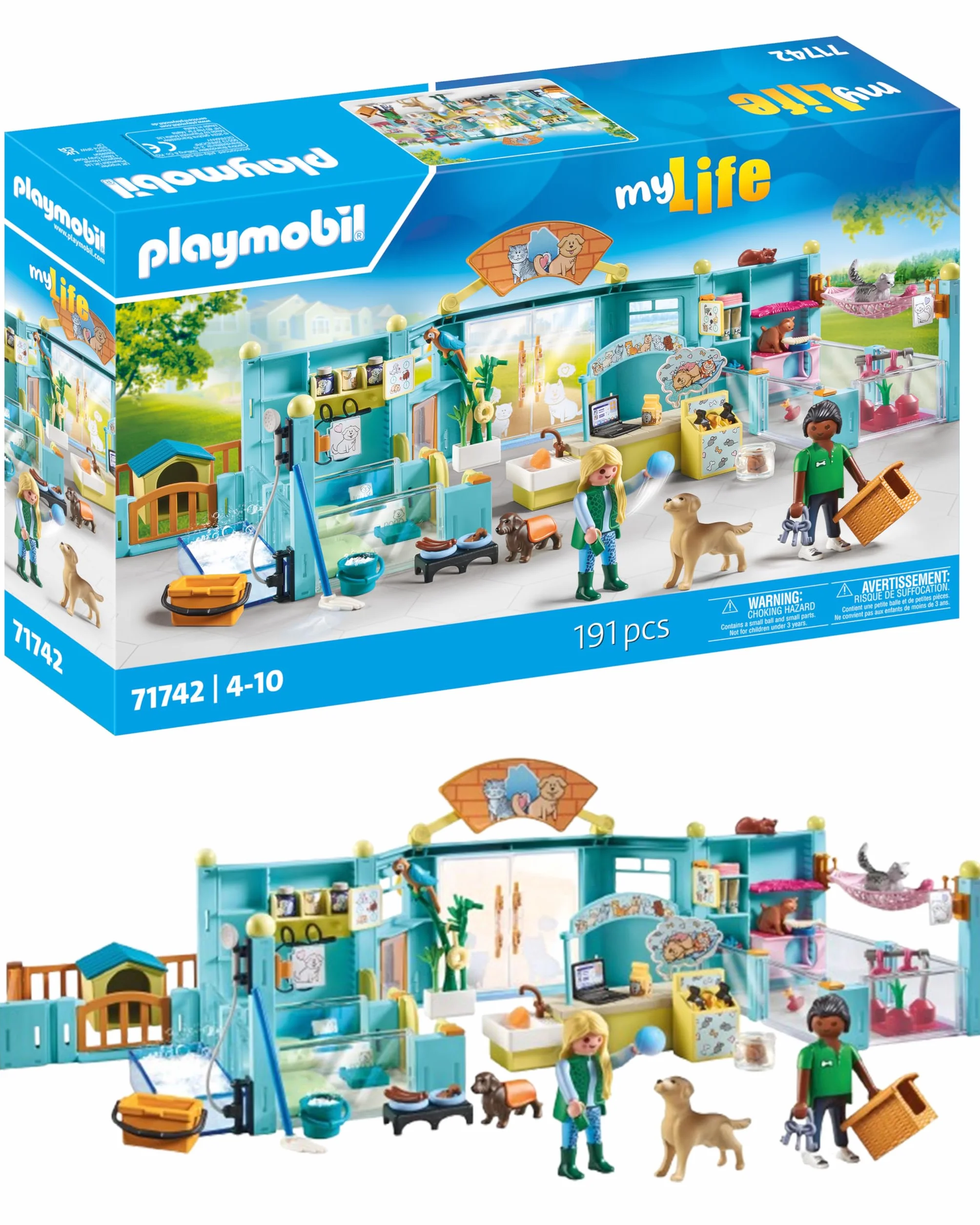 PLAYMOBIL | My Life | Hotel per Animali Set di Figurine Animali | Giocattolo per Bambini dai 4 anni | 71742, Hotel per animali