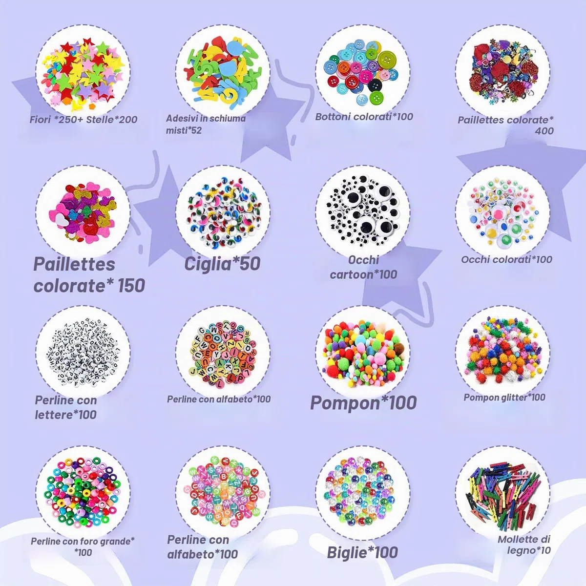 JOTOL Kit Artigianali Fai da Te per Bambini 3100+PCS DIY Art Craft Set