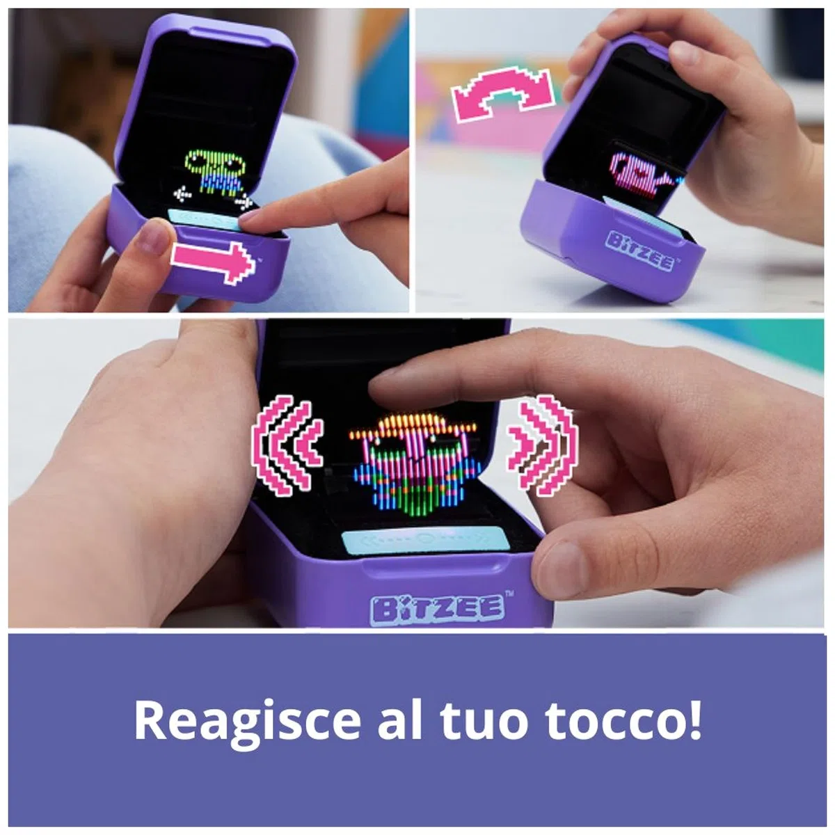 Bitzee Viola Cucciolo Digitale Interattivo Animale Elettronico Virtuale 15 Personaggi Collezionabili Giochi Bambini 5+