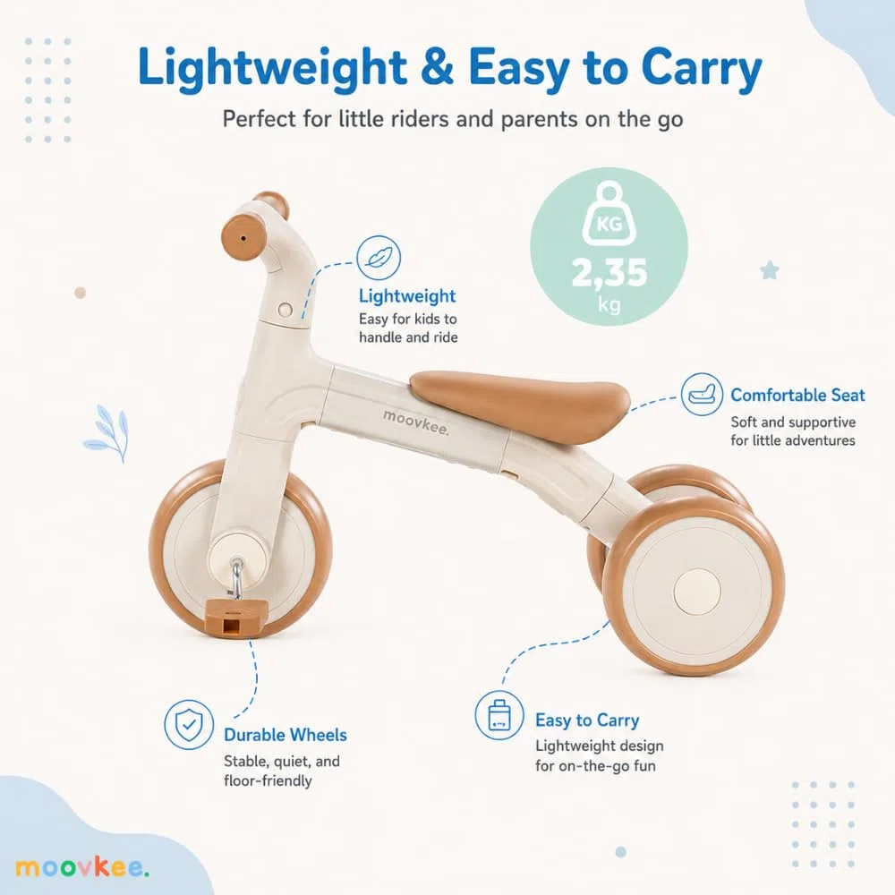 Bicicletta 3 in 1 Triciclo Todi Sand per Bambini con Pedali e Sella Regolabile
