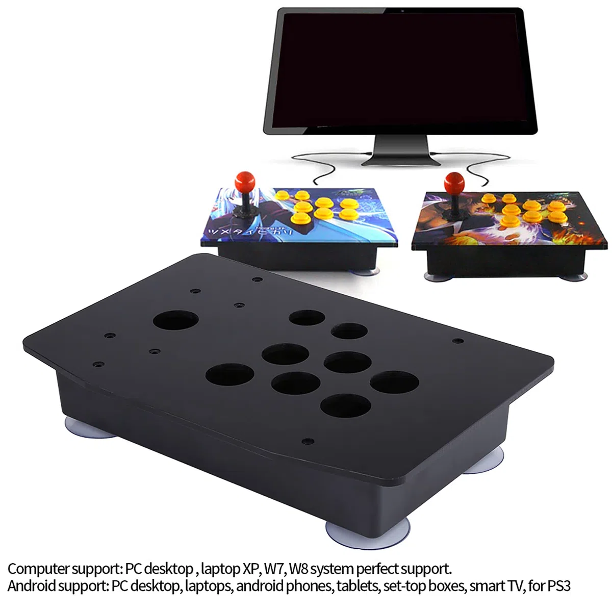 Pannello Acrilico Custodia Kit Fai da Te Ricambio per Macchine da Gioco Arcade Nero