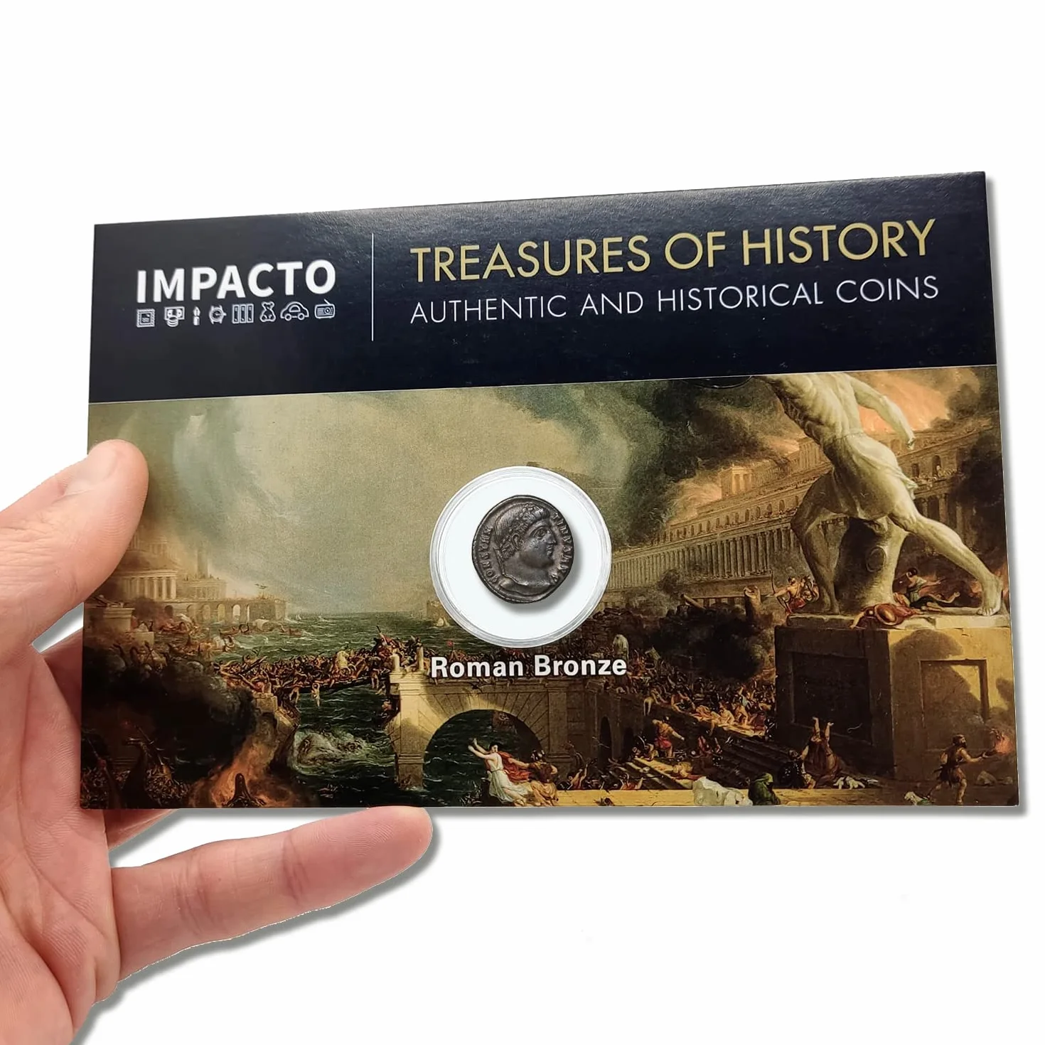 IMPACTO COLECCIONABLES | Autentica Moneta Antica dell’Impero Romano | Moneta Originale di Costantino I il Grande, il Primo Imperatore Cristiano | Include Certificato di Autenticità