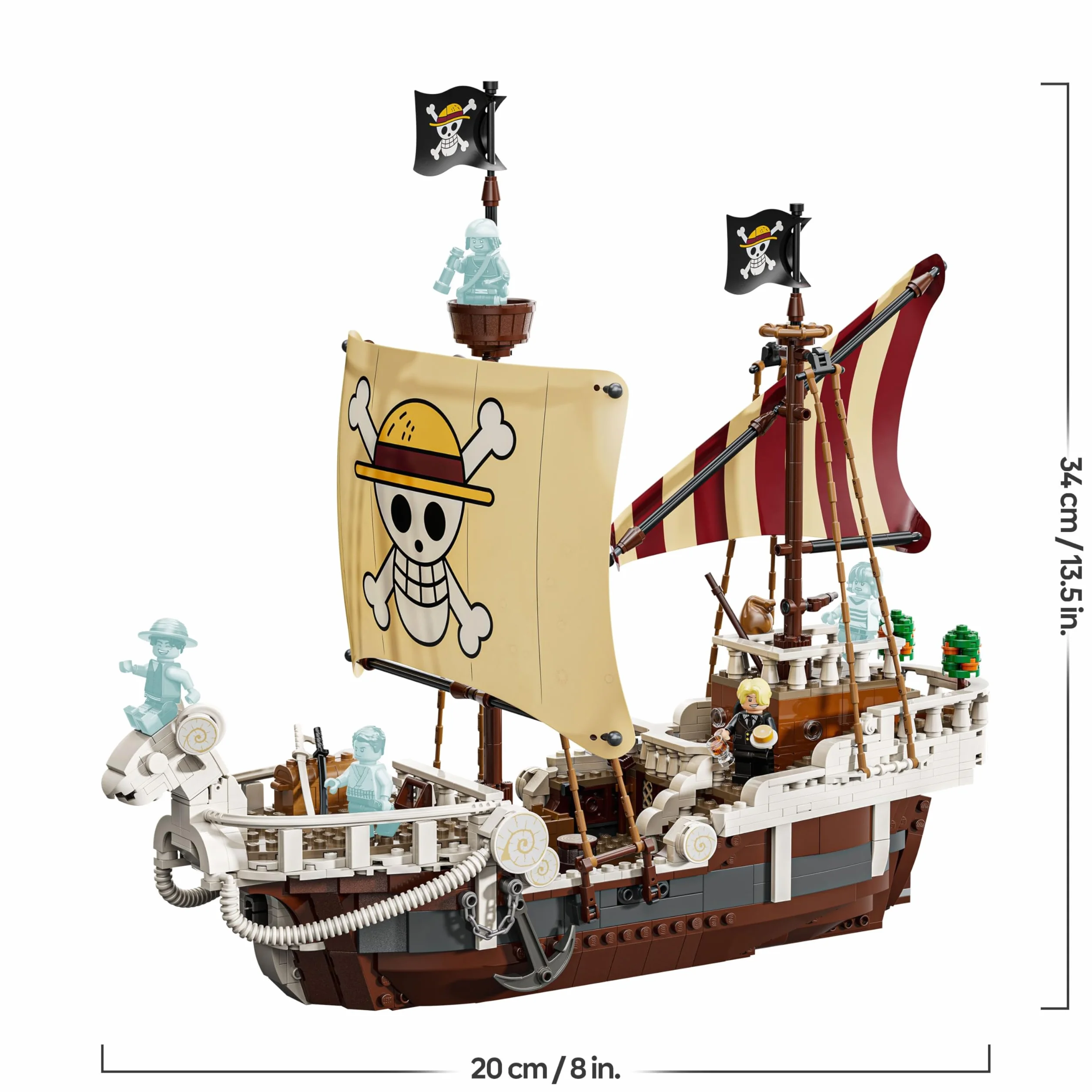 LEGO ONE PIECE La Nave Pirata Going Merry - Modello di Barca Giocattolo da Esposizione con 5 Minifigure tra cui Luffy, Zoro e Nami - Regalo per Bambini, Bambine e Fan degli Anime da 10 Anni - 75639