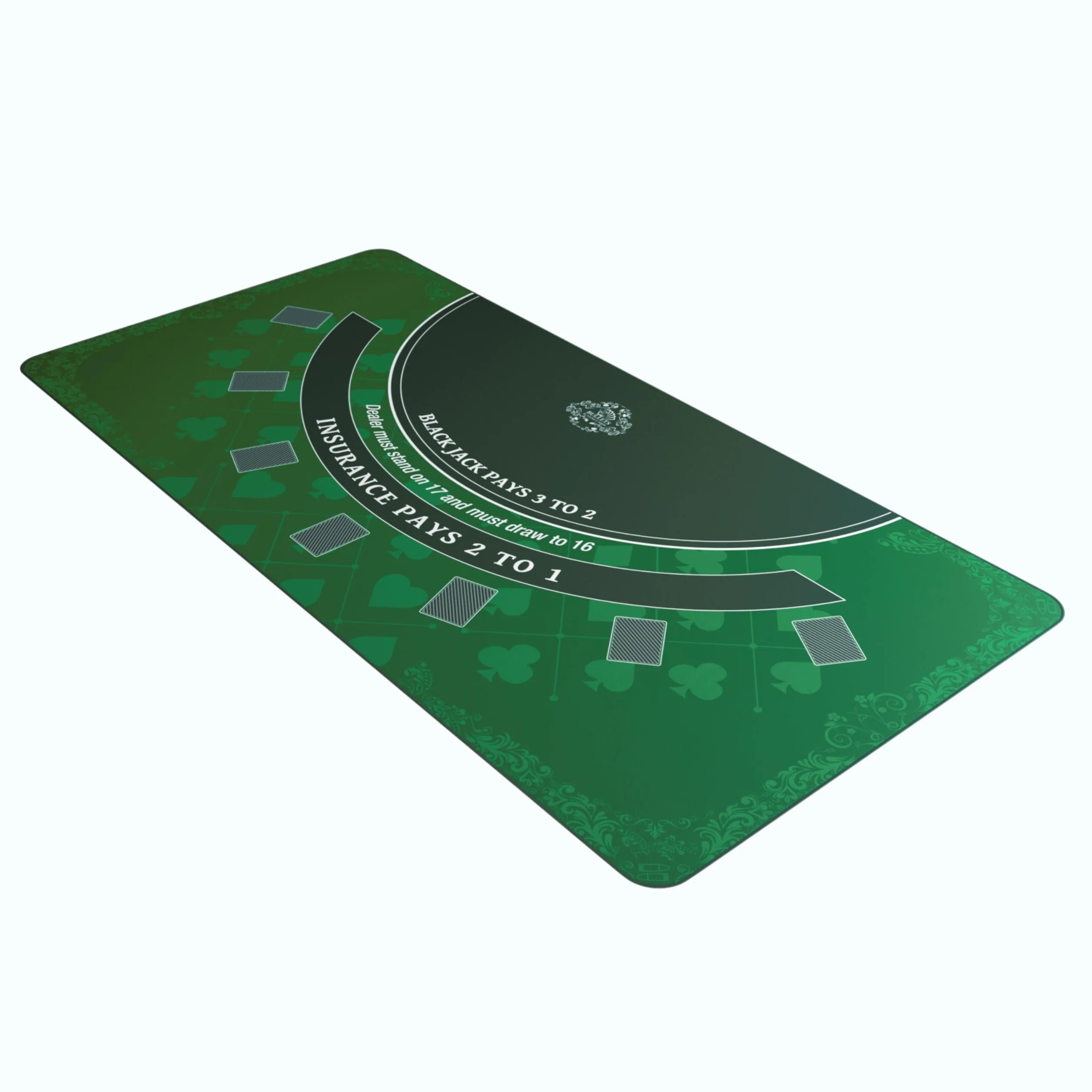 Bullets Playing Cards, Tappetino Blackjack, 140 x 75 cm, verde