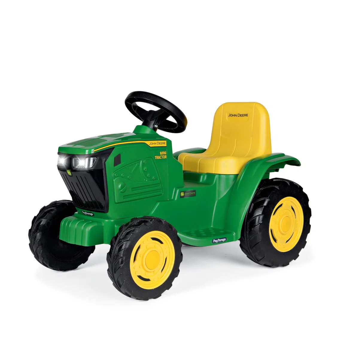 PEG John Deere Mini Tractor Trattore Elettrico Cavalcabile 6V per Bambini da 1 Anno con Batteria Ricaricabile, Luci LED, Clacson, Suoni e Melodie