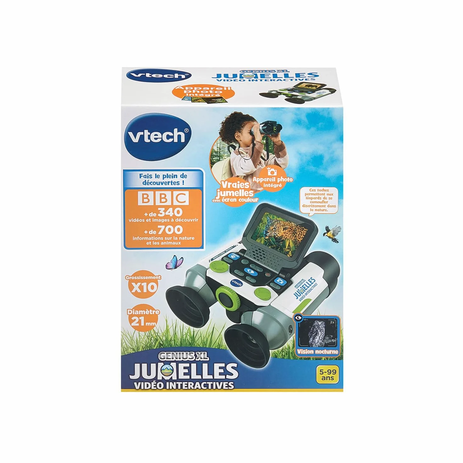 VTech. Binocolo Bambino, 80-618675, Bianco e Verde, Standard