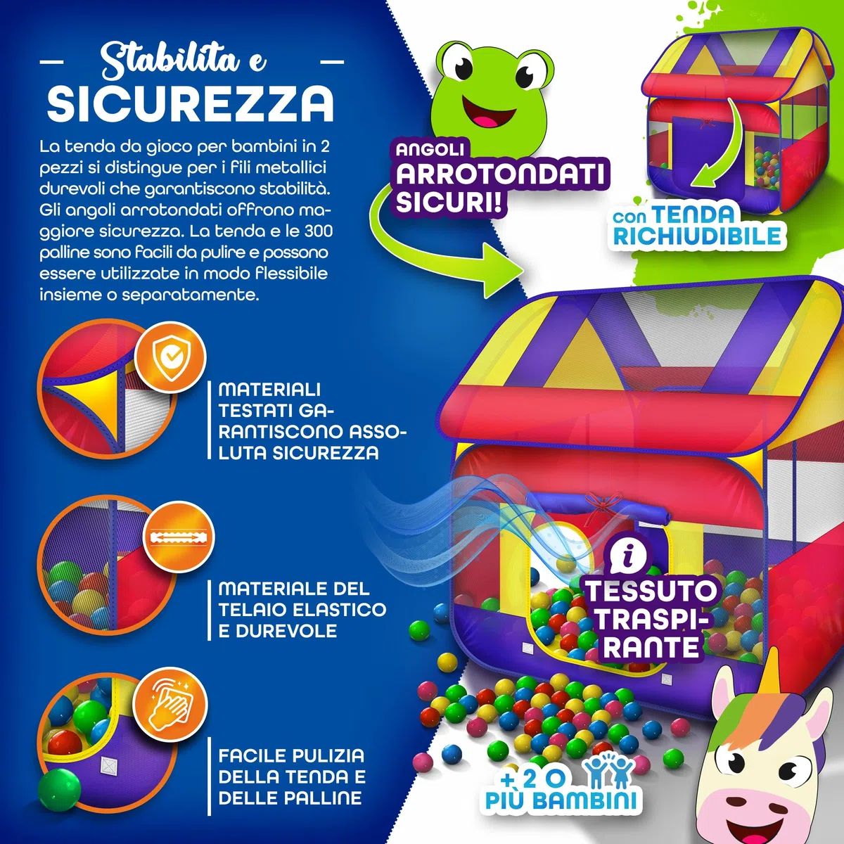 KIDUKU® Tenda Pop Up per bambini con piscina palline 300 palline borsa trasporto