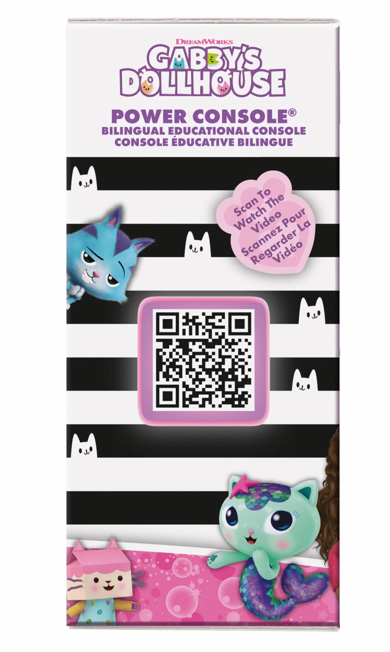 Lexibook, Gabby e Casa Magica, Power Console, Console di gioco educativo bilingue francese/inglese con 100 attività, schermo a colori, JCG100GDHi1, Rosa/Blu