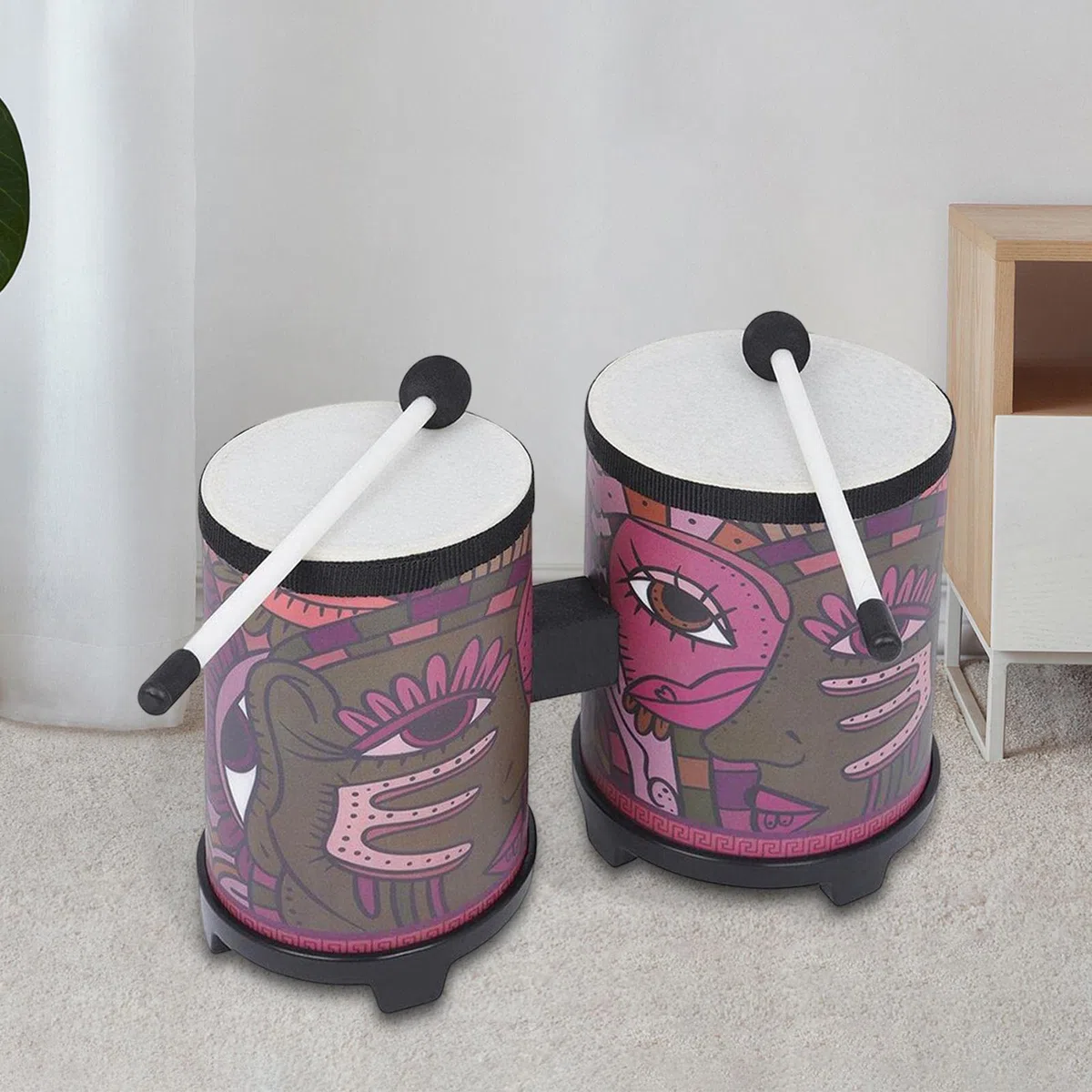 LOVIVER Batteria Batteria Congas da 4” E 5” per Bambini Adulti Principianti
