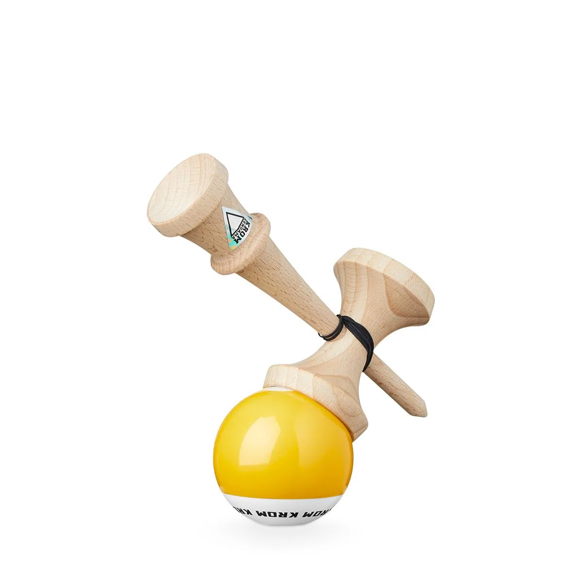 KROM PRO Kendama Originale in Legno per Principianti ed esperti – Pop LOL Giallo – Gioco di abilità per Esterni e Interni – Giocattolo in Legno con Corda e Palla
