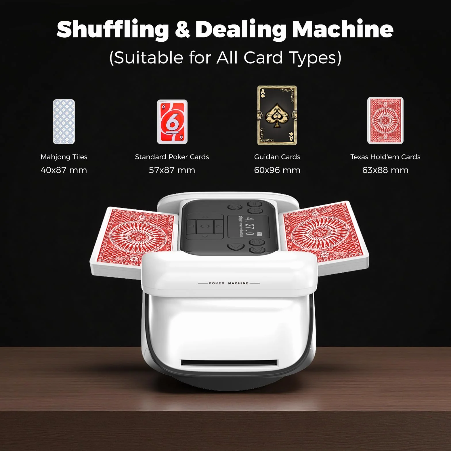 Trasmettitore automatico di carte e mixer per carte con funzione di rotazione a 360°, allocazione personalizzabile per molti giocatori, angolo di uscita versatile, compatibilità (nero)