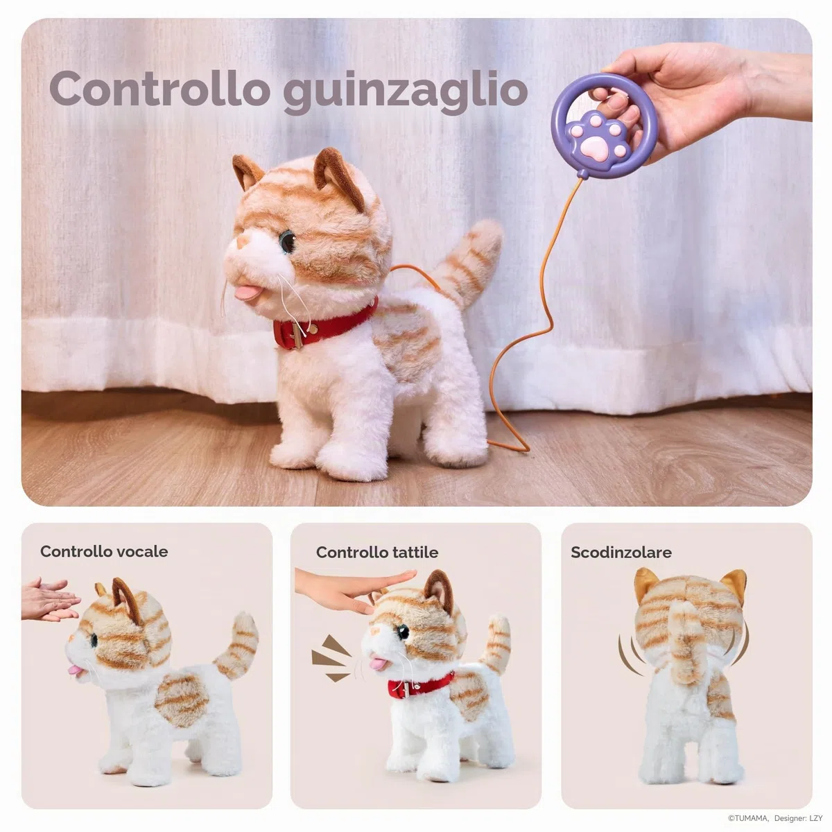 Giocattolo interattivo per gatti elettronico con telecomando peluche per bambini