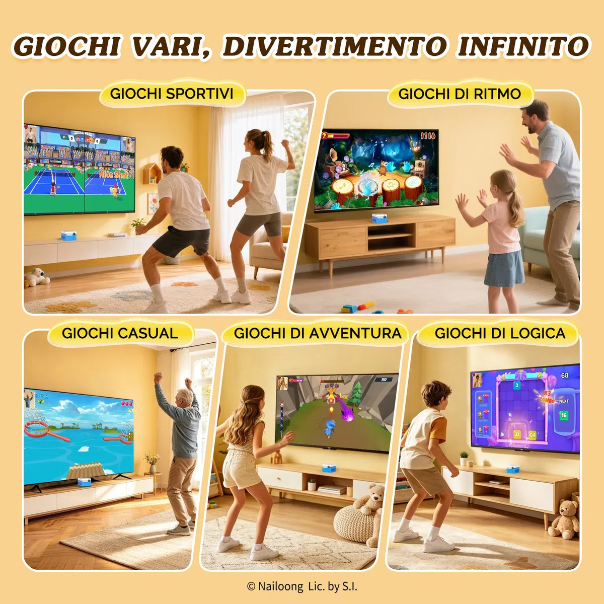 KINHANK MotionX Console Giochi di Movimento, Sistema di Videogiochi Interattivo per Bambini e Famiglie, Senza Controller, Senza Abbonamento, Aggiornamenti Mensili, Idea Regalo per Bambini (4-15 anni)