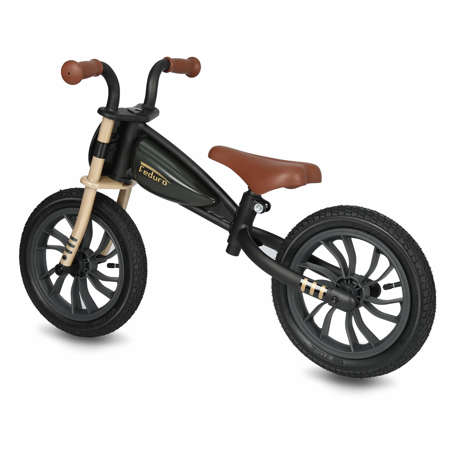 QPLAY Balance Bike Feduro Bicicletta senza pedali per bambini da 3 a 6 anni, bici d'equilibrio con sella regolabile in altezza, ruote da 12 pollici a camera d'aria all terrain, fino 30 kg