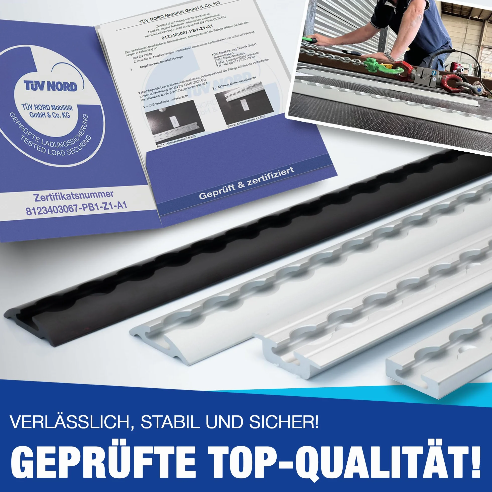 NTG, binari in alluminio, 2 da 2 m l’uno, forma semicircolare con fori e set di accessori per principianti