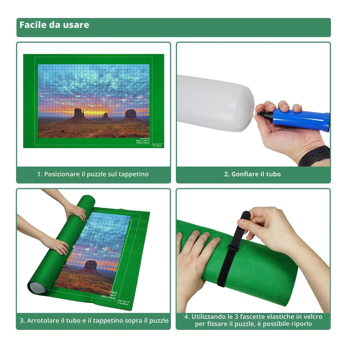 MOZOOSON Tappeto Puzzle Bambini Adulti, Tappetino Puzzle Feltro, Puzzle Pad Roll Up 2000 Pezzi