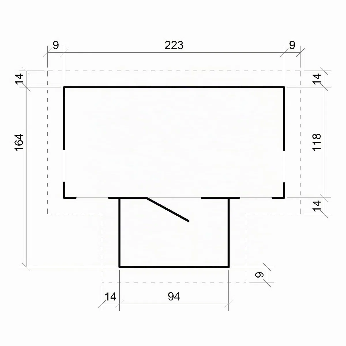 Casetta legno per bambini Timbela M520 L241xL187xA151cm 2,63m2