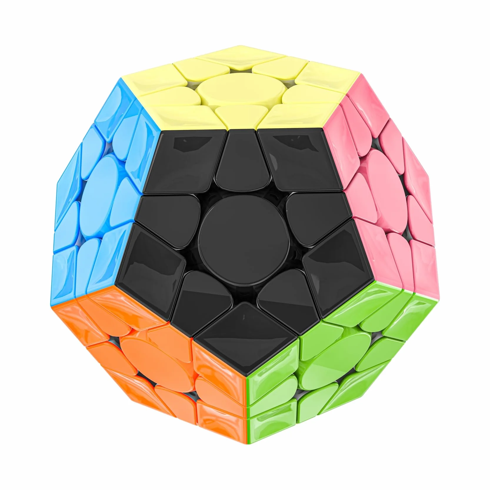 Bukefuno Megaminx MagLev UV V2 Speed Magic Cube Puzzle 120 magneti Megaminx Pentagonal Speed Cube magnetico senza adesivo rivestimento UV Base nera