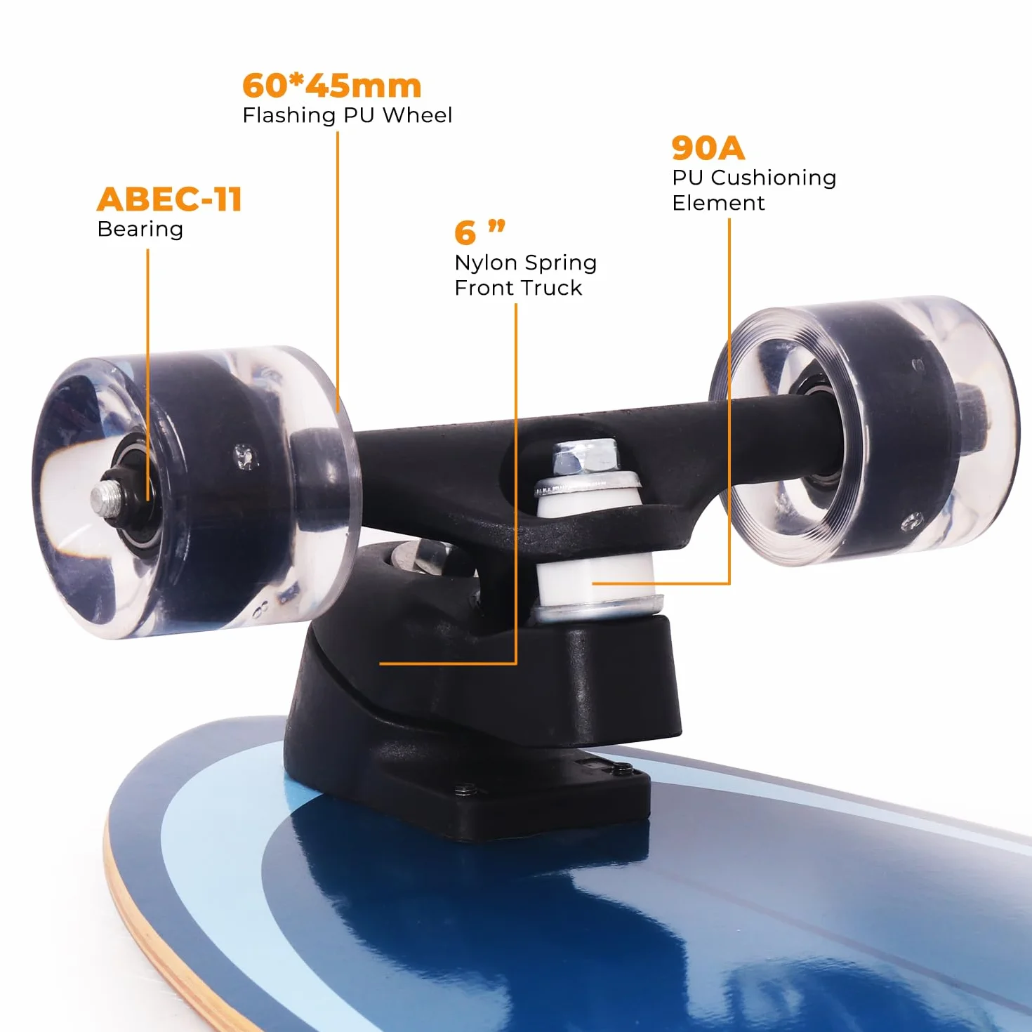 Nattork Skateboard completo da 29" x 8" per bambini, skateboard Cruiser per principianti, doppio kick girls, skateboard con legno d'acero (Black Hole)