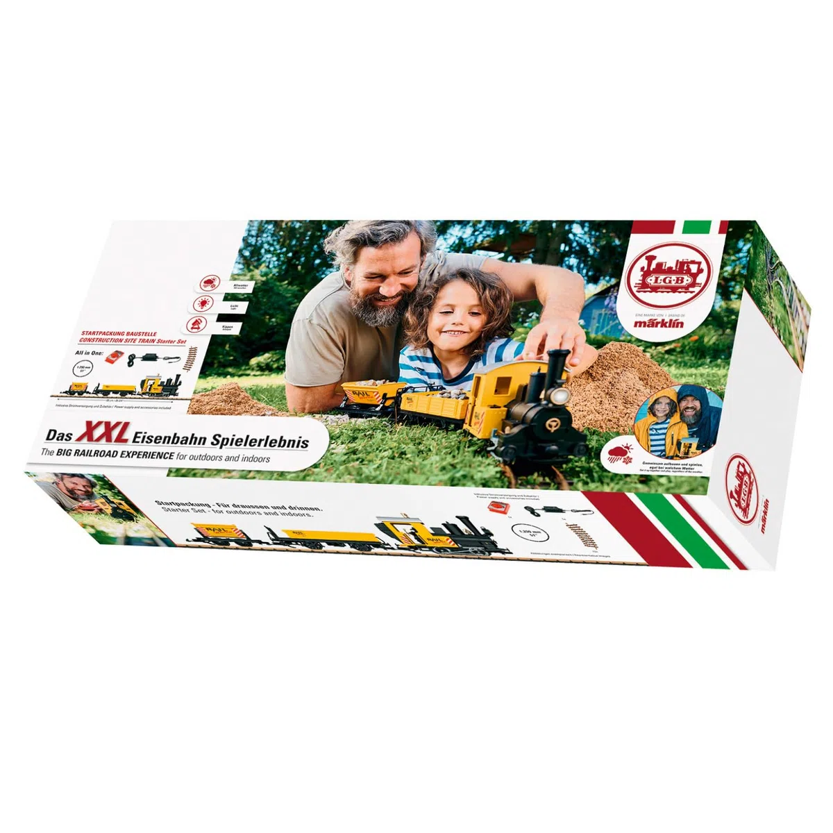 LGB 70503 - Set per treno da giardino, con locomotiva e due carri, per esterni, traccia G