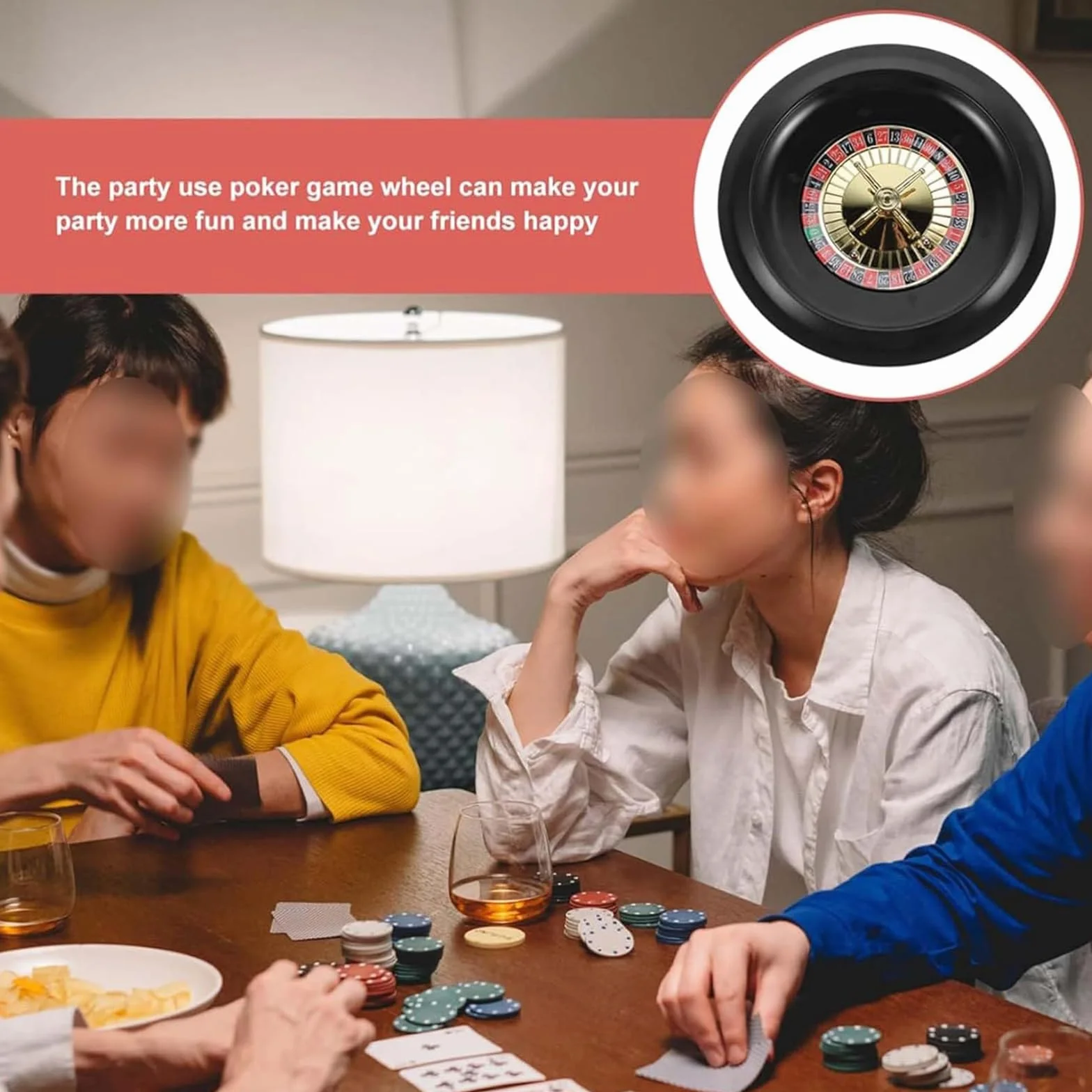Generico Roulette Portatile per Casinò Ruota della Roulette in Legno Piatto Rotante Cuscinetti di Precisione di qualità del Casinò Torretta in Ottone Cromato Azione