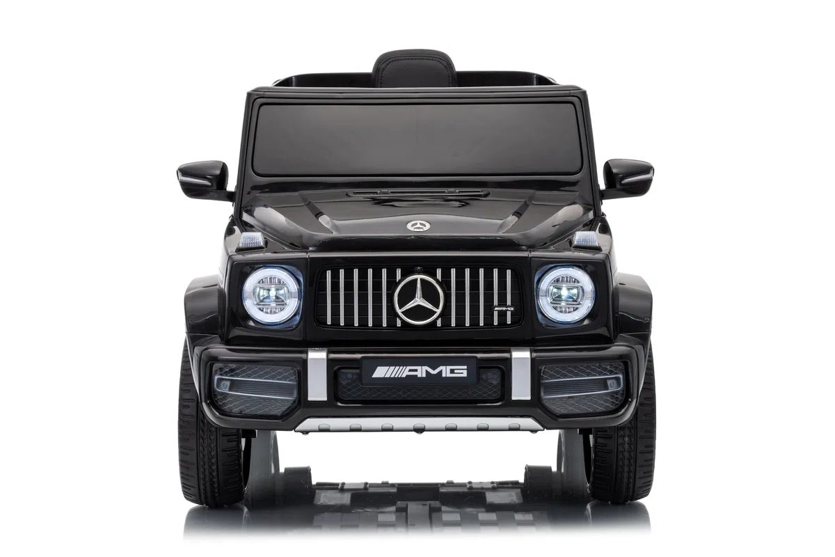 FINOOS Mercedes G63 AMG auto elettrica per bambini con telecomando, sedile in pelle, nero