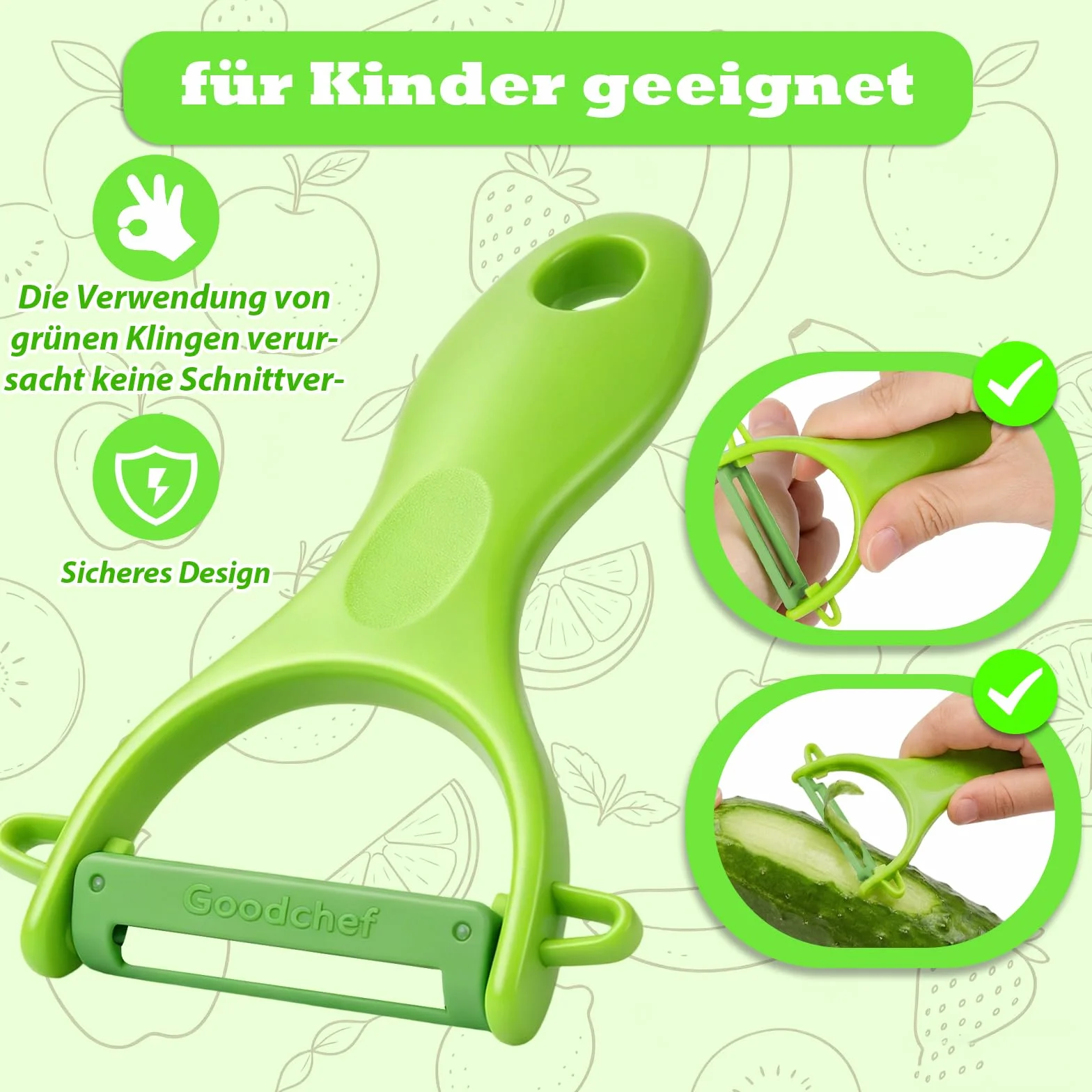 Coltello per bambini Montessori 11 pezzi, coltello da cucina sicuro dai 2 anni, con pelapatate in plastica