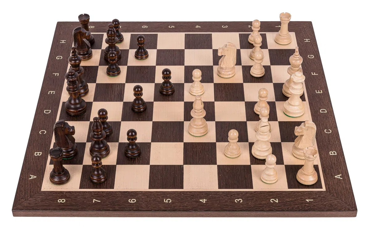 SQUARE - Pro Scacchi in legno Set No 5 - Wenge LUX - Scacchiera in legno + Staunton 5