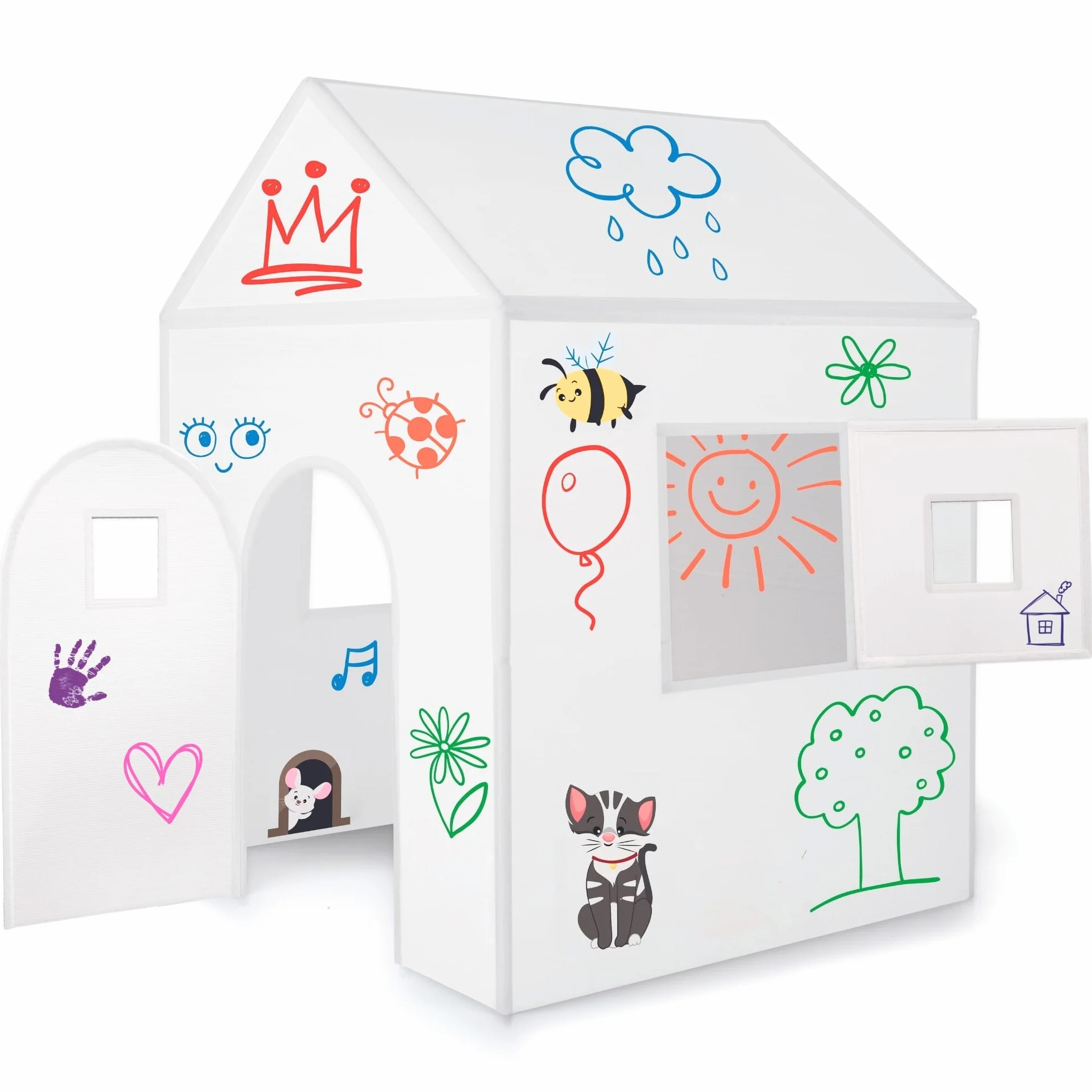 ImagiNew Playhome Casetta da colorare e cancellare da giardino con pennarelli lavabili Giochi per bambini 3 4 5 6 anni