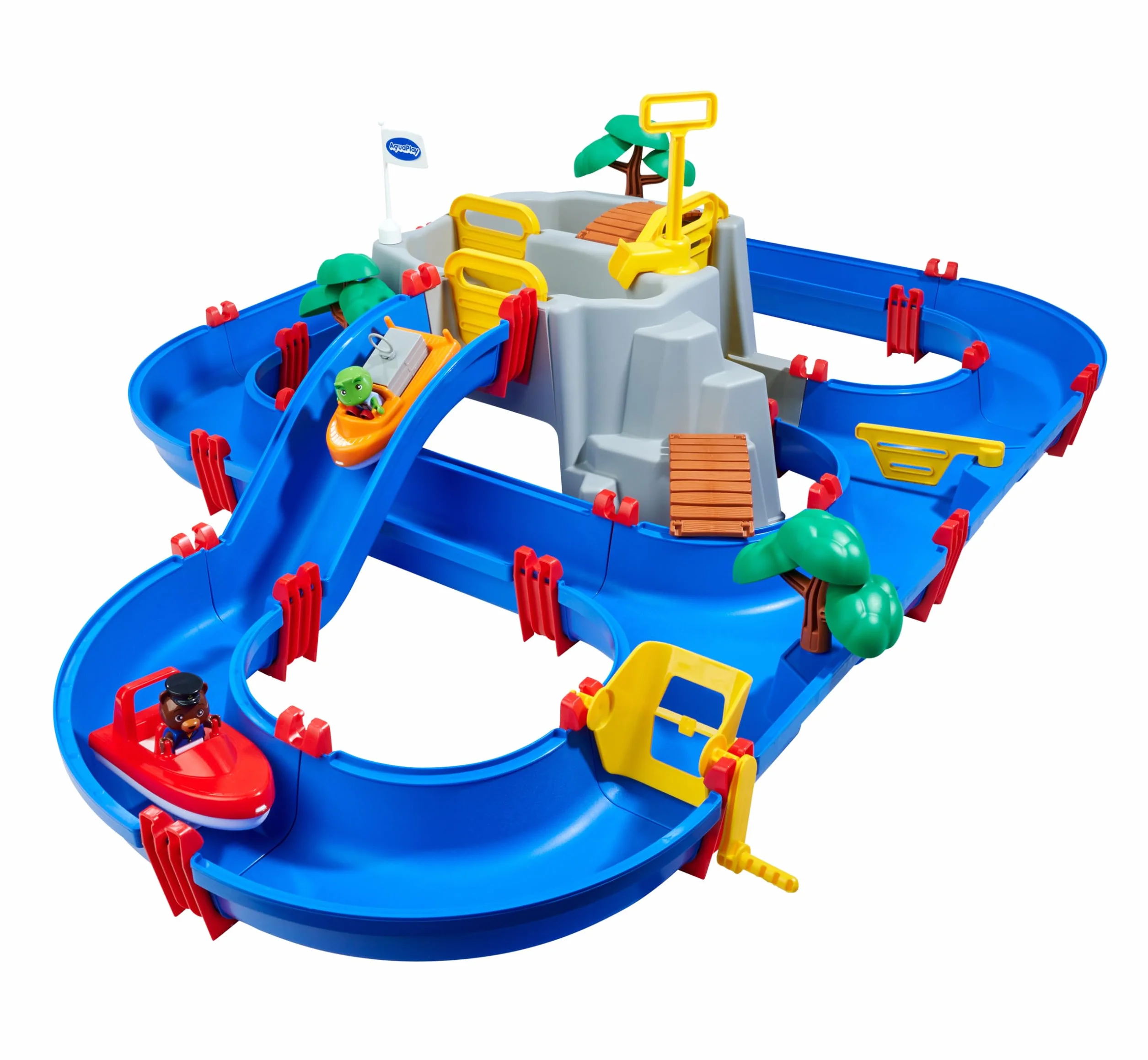 AquaPlay - MountainLake, 8700001542, +3 Anni, 69 Pezzi, Personaggi di Nils e Bo Inclusi, Due Barche