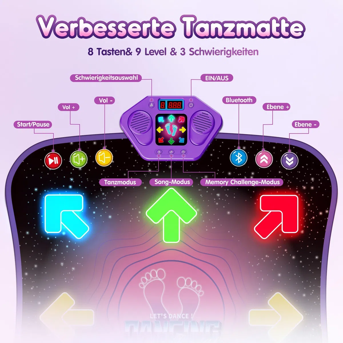 tappeto ballo bambina, tappeto da ballo bambina, tappeto musicale bambini, tappetino da ballo, tappeto musicale bambini 3 anni, idea regalo bambina 6 7 8 9 10 anni, gioco ballo, giocattoli bambina