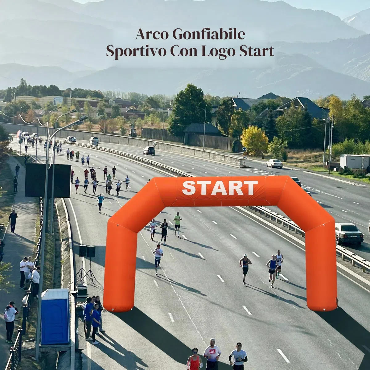 Sayok Arco gonfiabile all'aperto Arco gonfiabile Archway inizio linea di arrivo gonfiabile Banner arco da corsa con aeratore per eventi pubblicitari