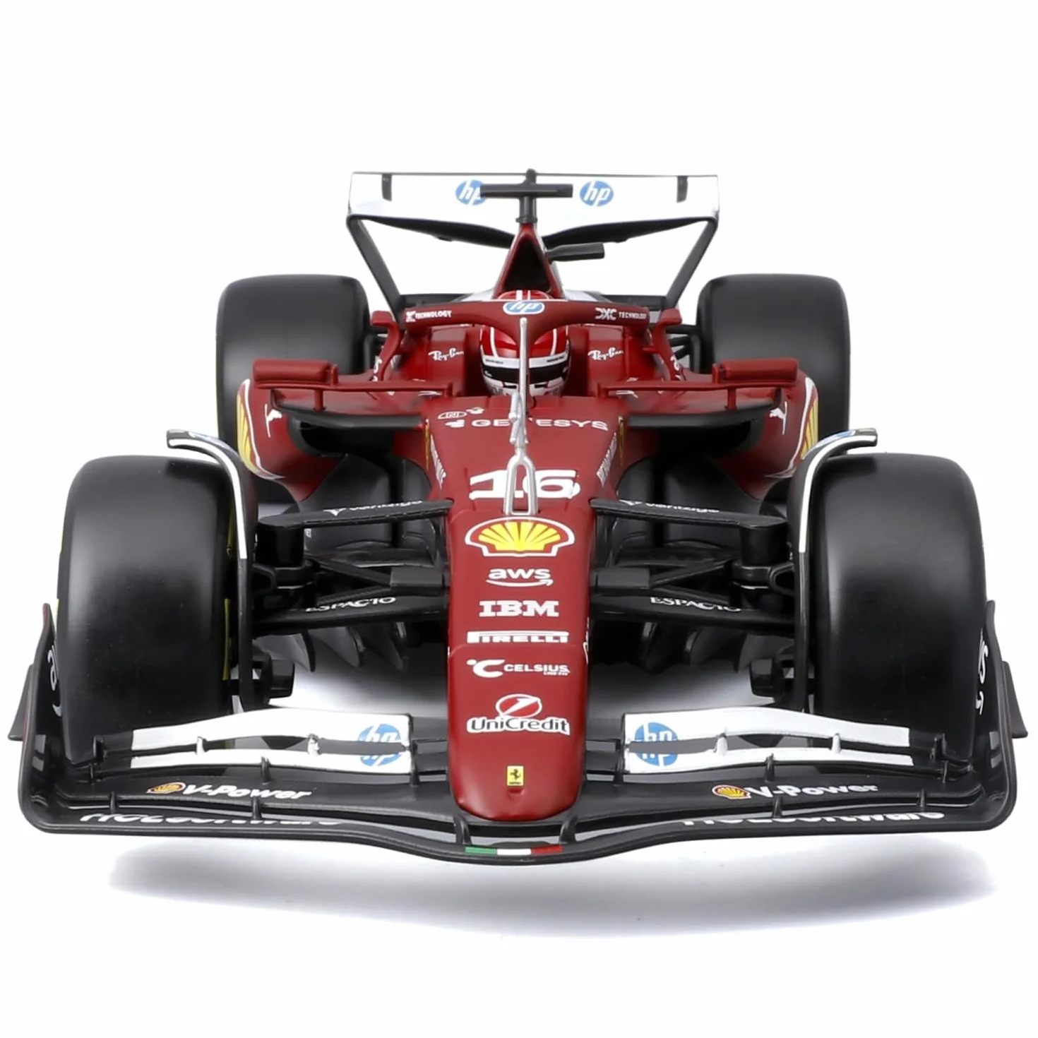 Bburago – Ferrari SF-25 F1 2025#16 Leclerc, Diecast Modellino Auto 1:18, replica autentica della Ferrari Formula 1 Bolid, licenza ufficiale, età consigliata 14+ anni