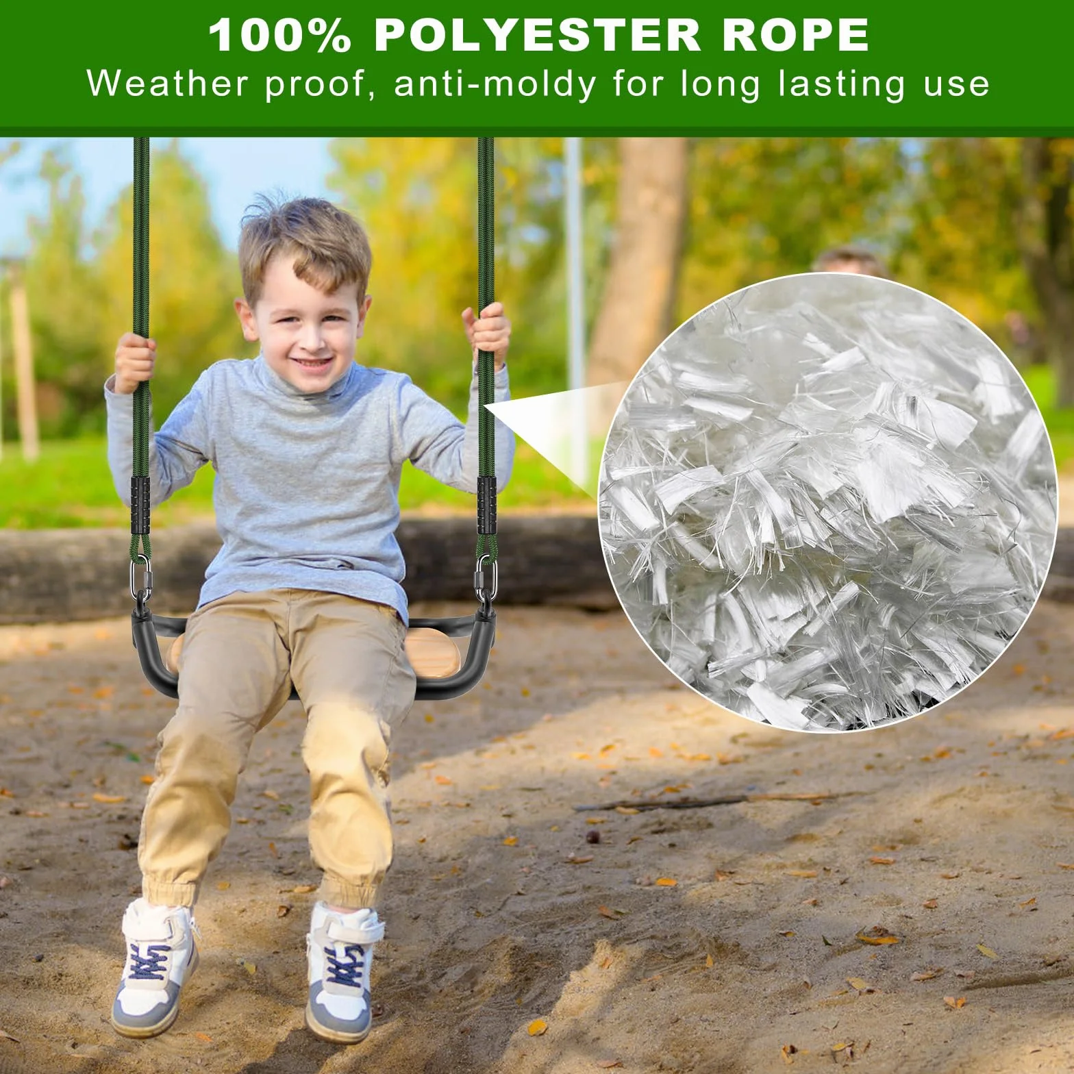 SELEWARE 2 corde di fissaggio per altalena, non regolabili, per altalena, amaca con moschettone, per esterni, per altalene, amache, yoga, 61 cm