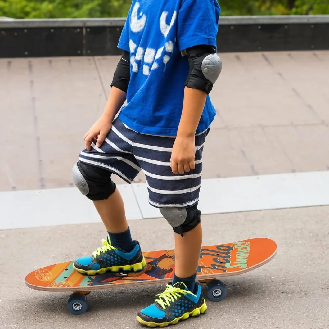 Paw Patrol Chase Skateboard in legno per ragazzi, tavola antiscivolo 20-50kg, 61 cm