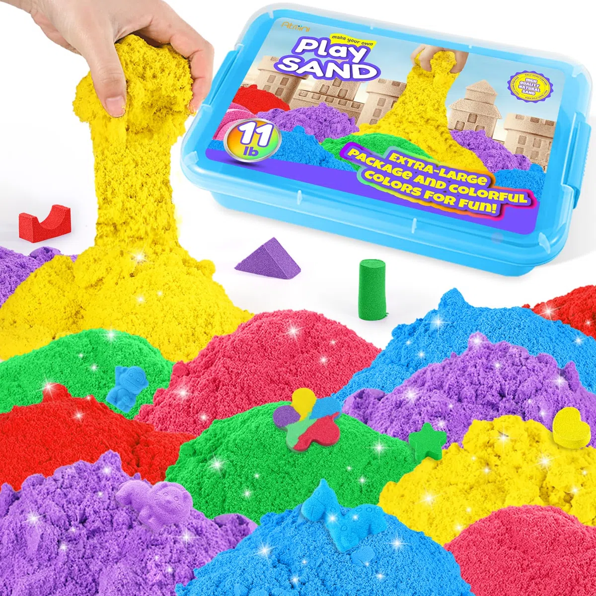 Sabbia Magica per Bambini 5000g 6 Colori Set con Coperchio