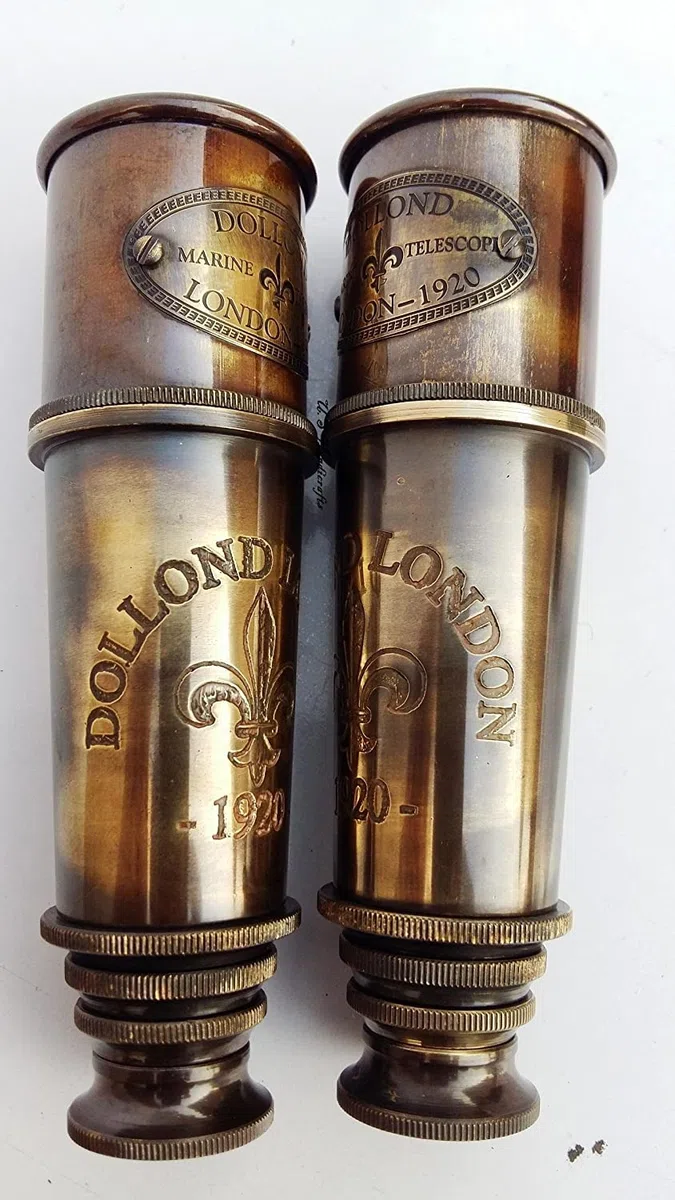 1920 Telescopio Marino Da Collezione Decorazione Spyglass Antico Montato In Ottone Massiccio 15 Pollici Pirata Telescopio con Scatola di Legno