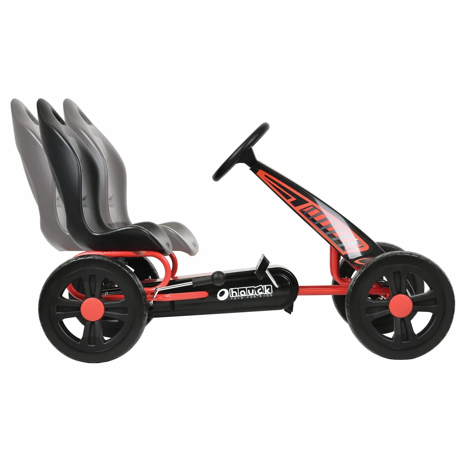 hauck Cyclone Go Kart a Pedali - Cavalcabile Bambino con Freno a Mano e Sedile Regolabile - Ruote EVA Ø 29,1 cm, Telaio in Acciaio - Per Bambini Da 4 a 10 Anni e Max. 55 kg- Rosso