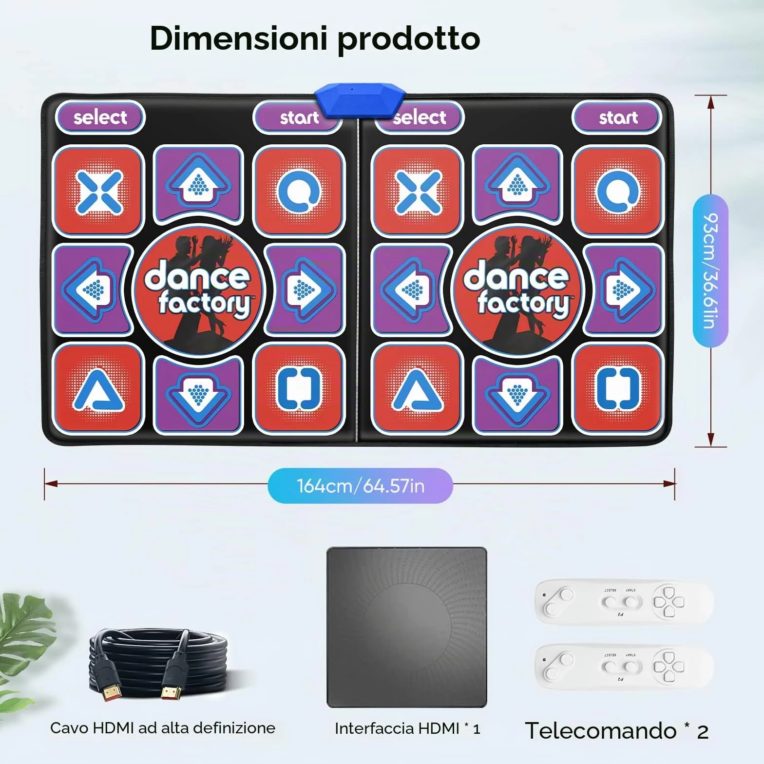 Aomdom Tappeto da Ballo per Bambini e Adulti, Modello Migliorato, Doppio Tappetino da Ballo Musicale Antiscivolo e Durevole, con Ricevitore Senza Fili, Senza Fili con 200 Giochi e 100 + Musica (166 x