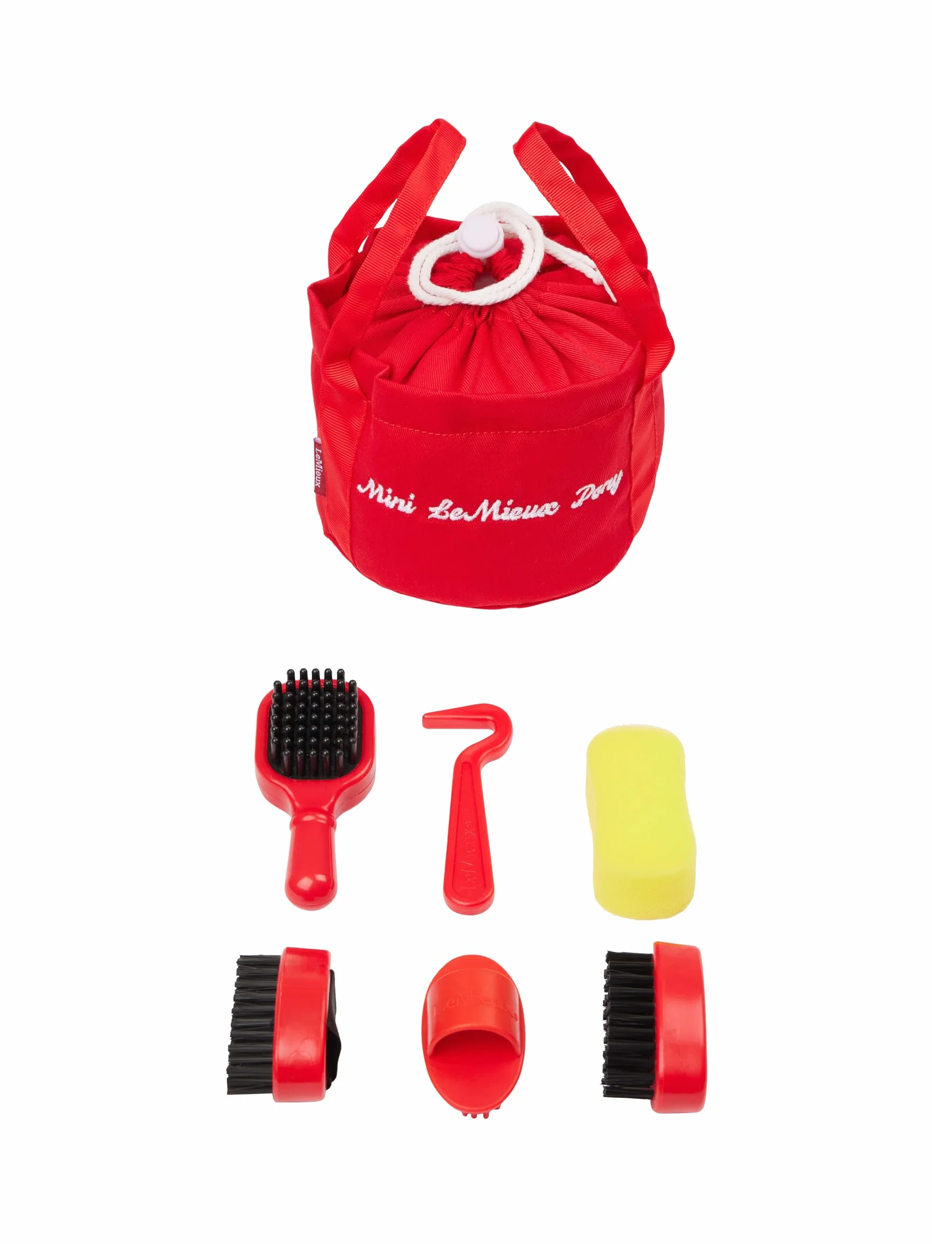 LeMieux Toy Pony Grooming Kit Ember – include spazzole, pettine per curry, spugna, groviglio e zoccoli – Conservare in mini borsa con coulisse – adatto per bambini dai 3 anni in su
