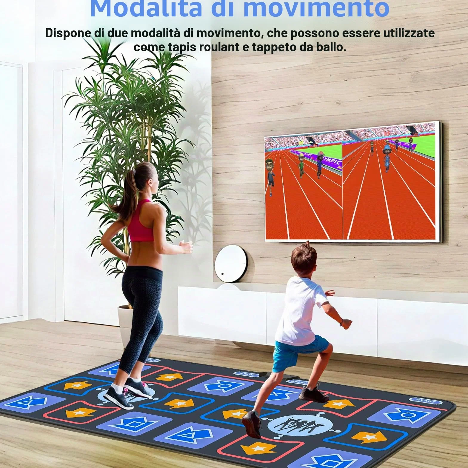 Tappetino da Ballo per Bambini e Adulti, Doppio utente per TV, Morbido Tappetino da Ballo in Flanella per Esercizi e Giochi, Plug & Play Giochi di Famiglia, Regali per Ragazze e Ragazzi