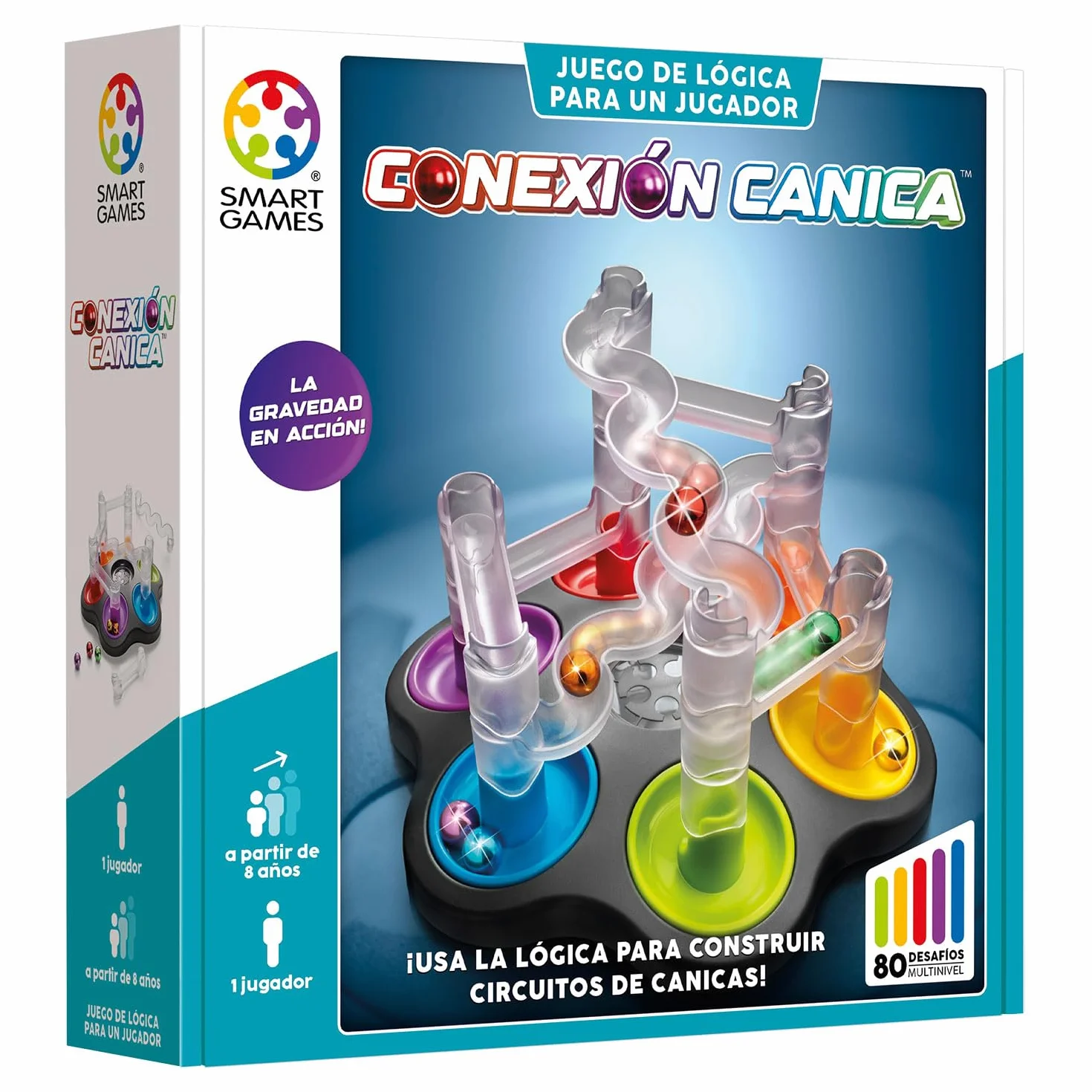 SmartGames - Collegamento Marmi | Bambini Puzzle E Puzzle Adulto con 80 Sfide E 6 Biglie | Giochi Bambini 8 Anni O più | Giochi Educativi Solitari