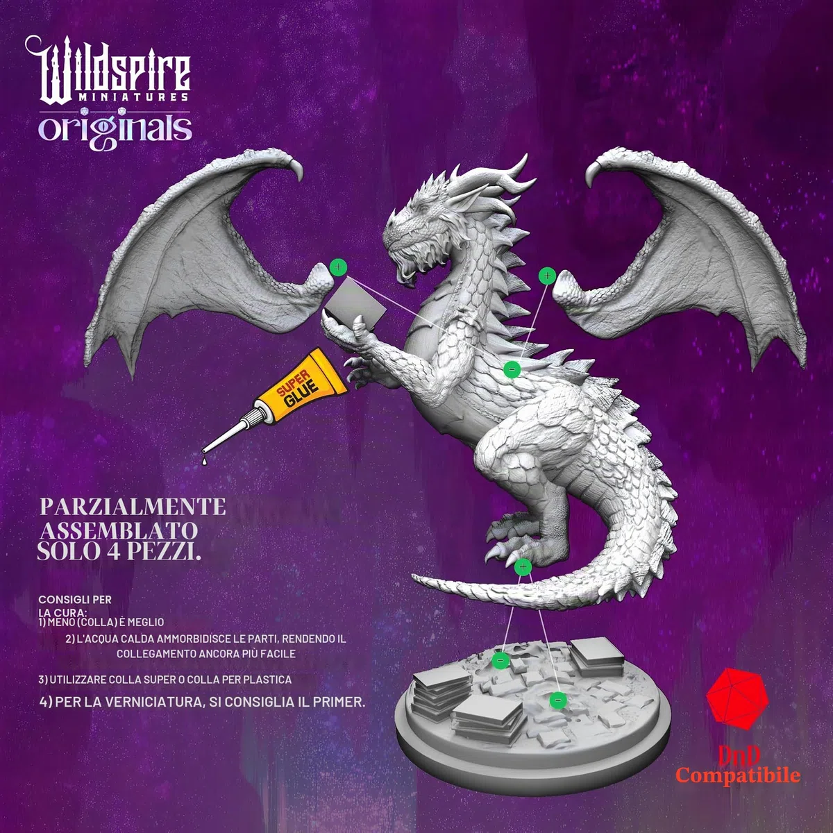 Wildspire Fantasia miniature w/enorme drago per DND mostri 28mm Bulk Dungeons & Dragons Minis figure Starter Set Pathfinder